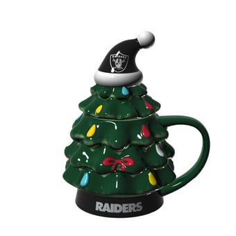 Las Vegas Raiders 14oz. Christmas Tree Mug With Lid