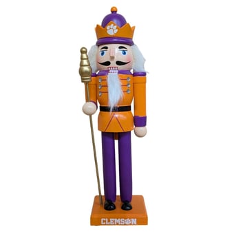 "Clemson Tigers 12"" Wooden Nutcracker Statue"