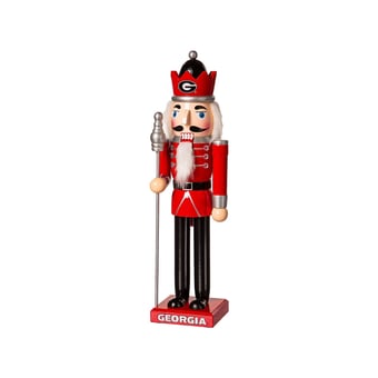 Georgia Bulldogs 12" Wooden Nutcracker Statue