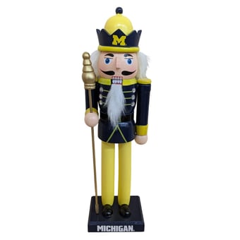 "Michigan Wolverines 12"" Wooden Nutcracker Statue"