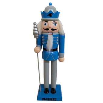Carolina Panthers 12" Wooden Nutcracker Statue