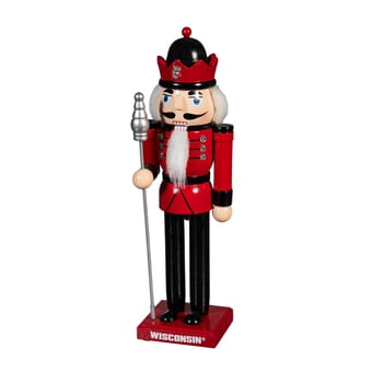 "Wisconsin Badgers 12"" Wooden Nutcracker Statue"
