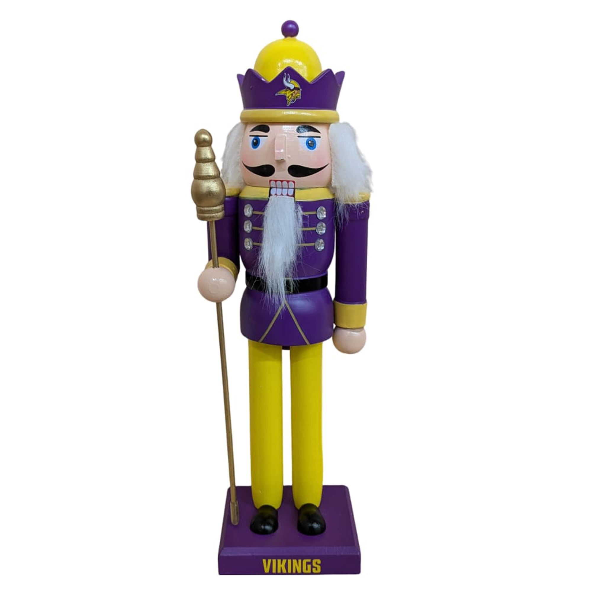 Minnesota Vikings 12" Wooden Nutcracker Statue