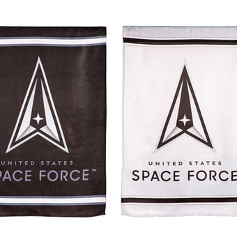 Space Force 12.5" x 18" Double-Sided Embossed Suede Garden Flag