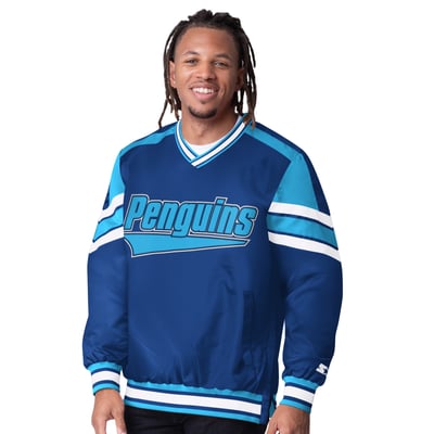 Men's Starter  Blue Pittsburgh Penguins Reliever V-Neck Pullover Jacket