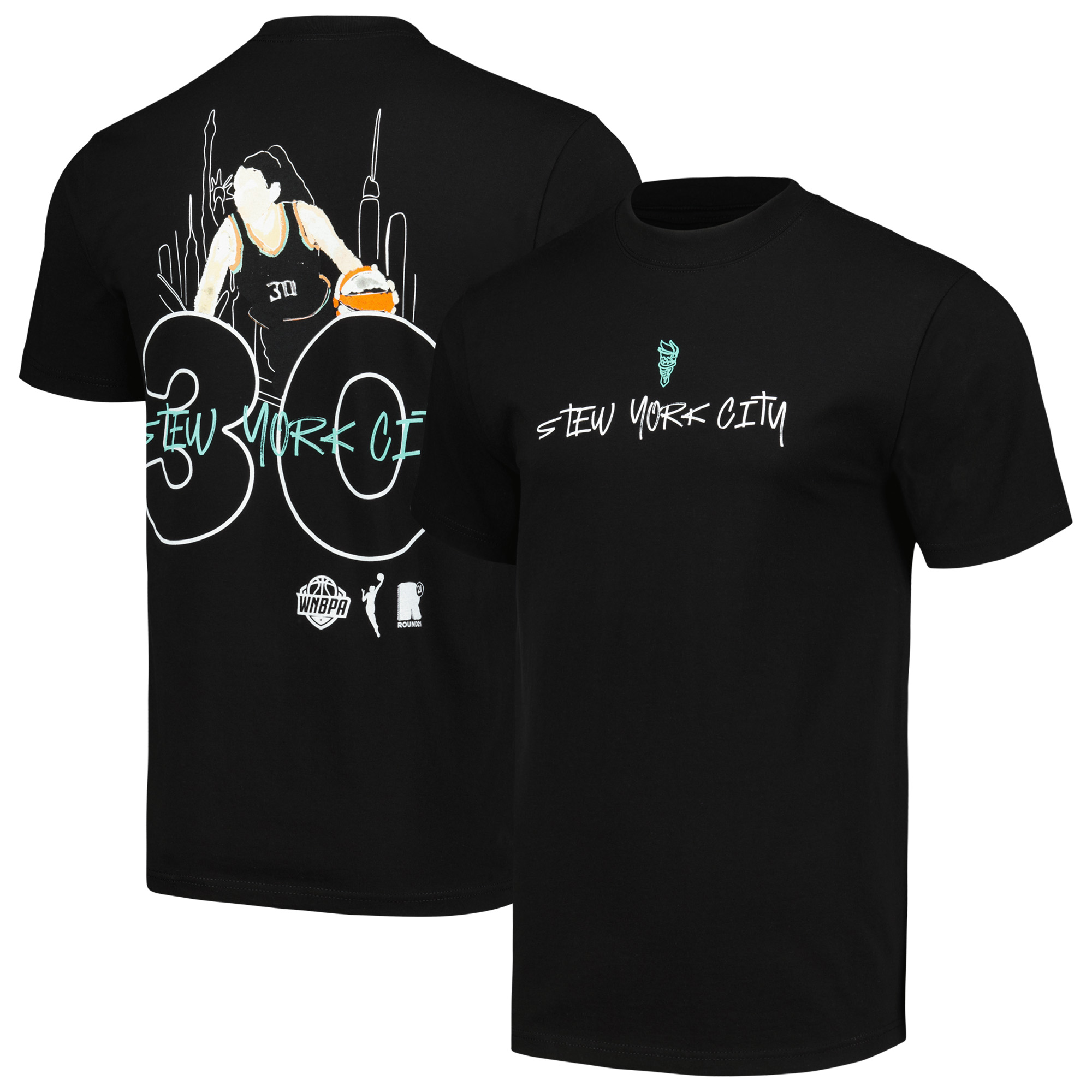 Unisex round21 Breanna Stewart Black New York Liberty Player Illustration T-Shirt Unisex round21 Breanna Stewart Black New York Liberty Player Illustration T-Shirt