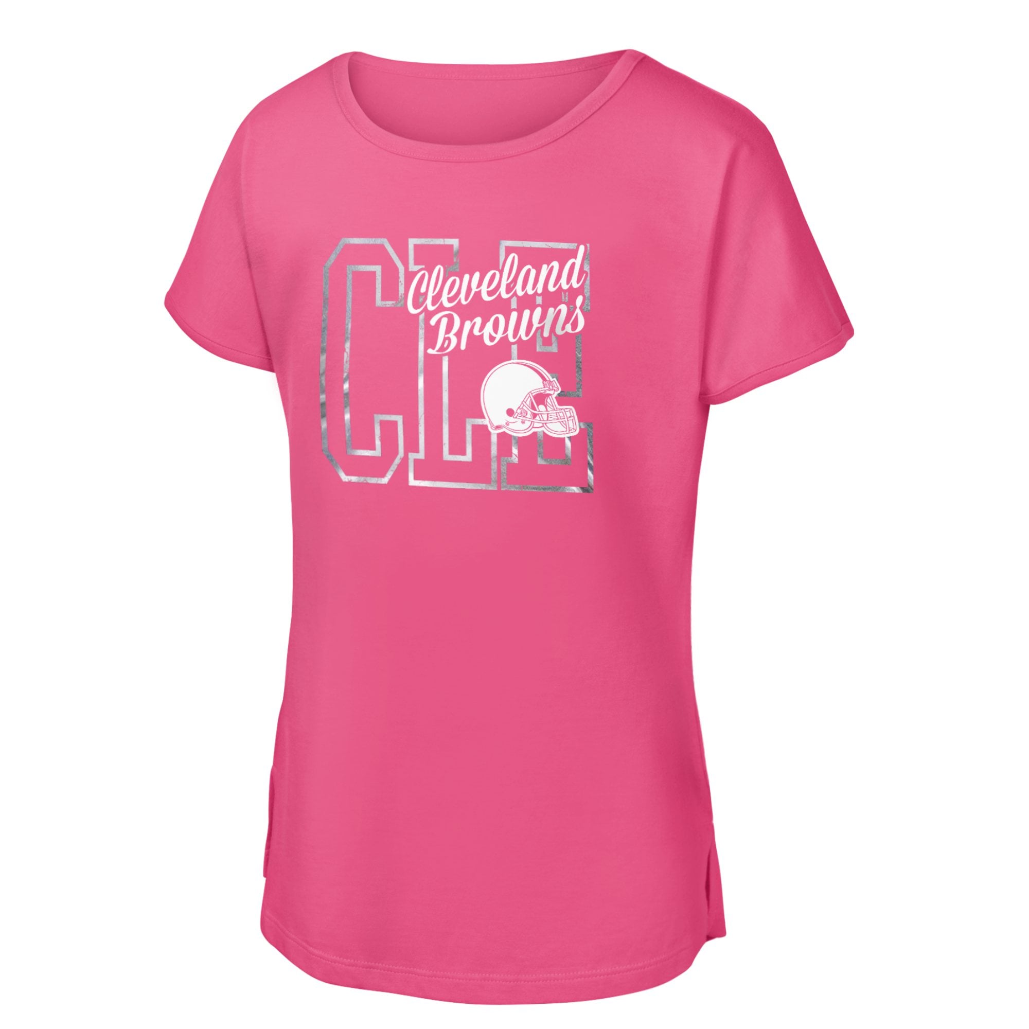Girls Youth Pink Cleveland Browns Signal Caller Dolman T-Shirt