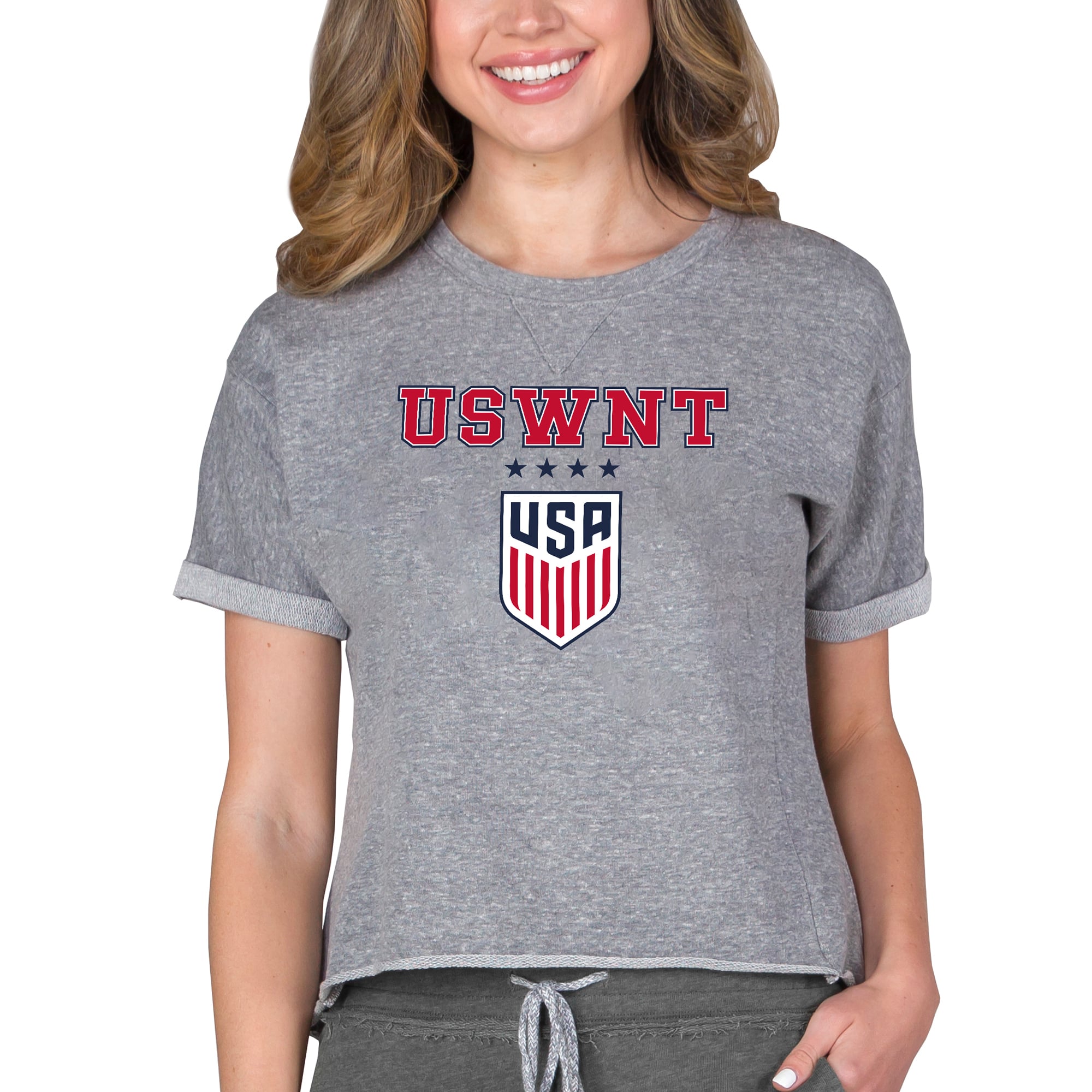 Women's Concepts Sport Gray USWNT Mainstream Terry Top