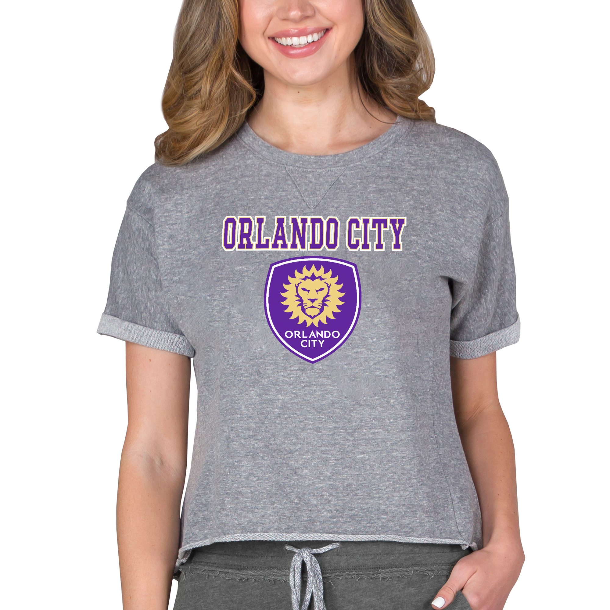 Women's Concepts Sport Gray Orlando City SC Mainstream Terry T-Shirt