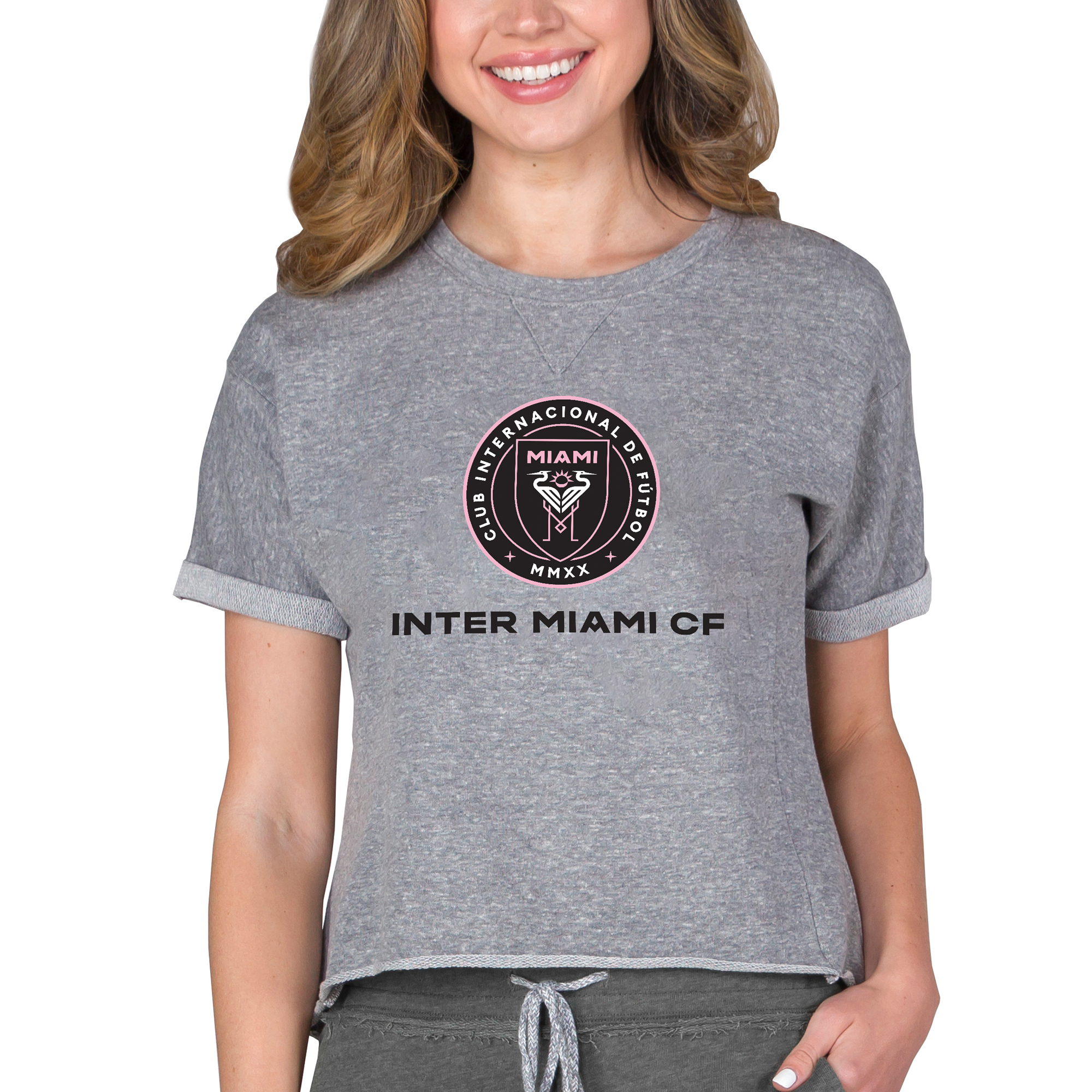 Women's Concepts Sport Gray Inter Miami CF Mainstream Terry T-Shirt