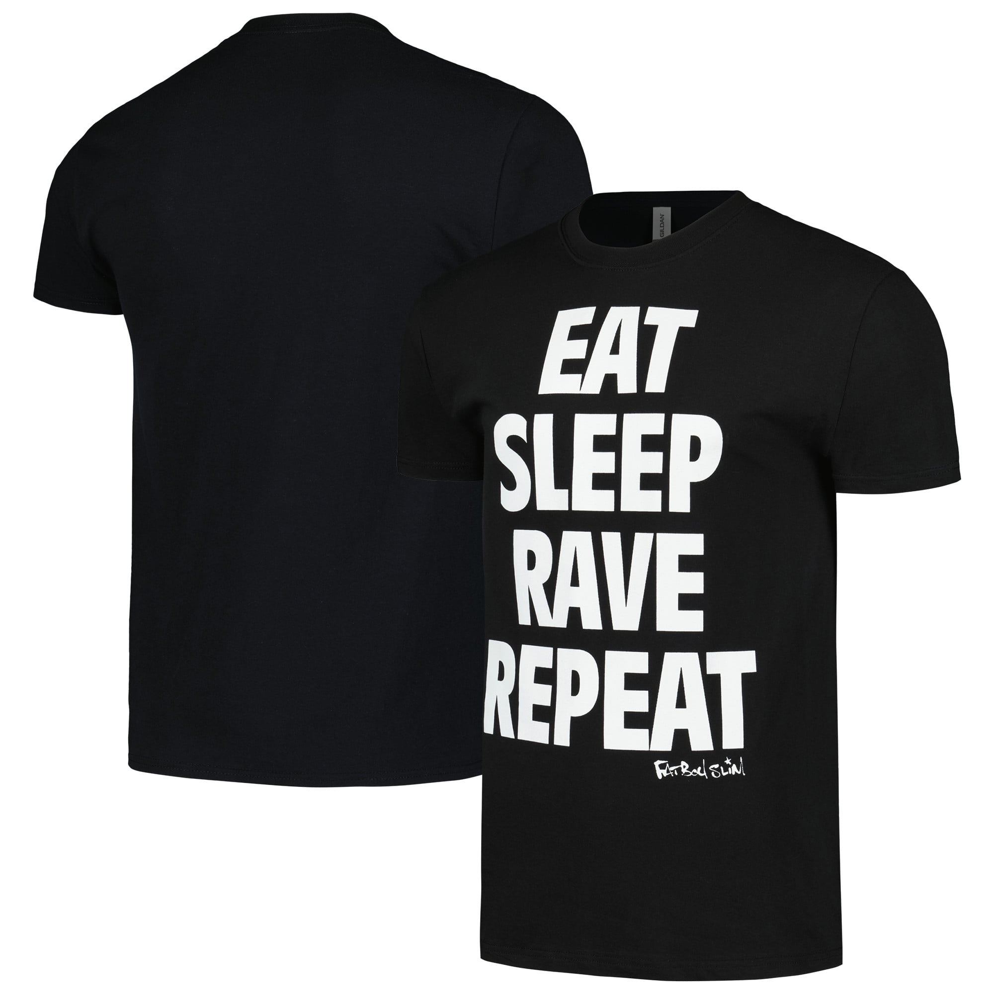 Men's  Black Fatboy Slim Eat, Sleep, Rave Repeat Graphic T-Shirt