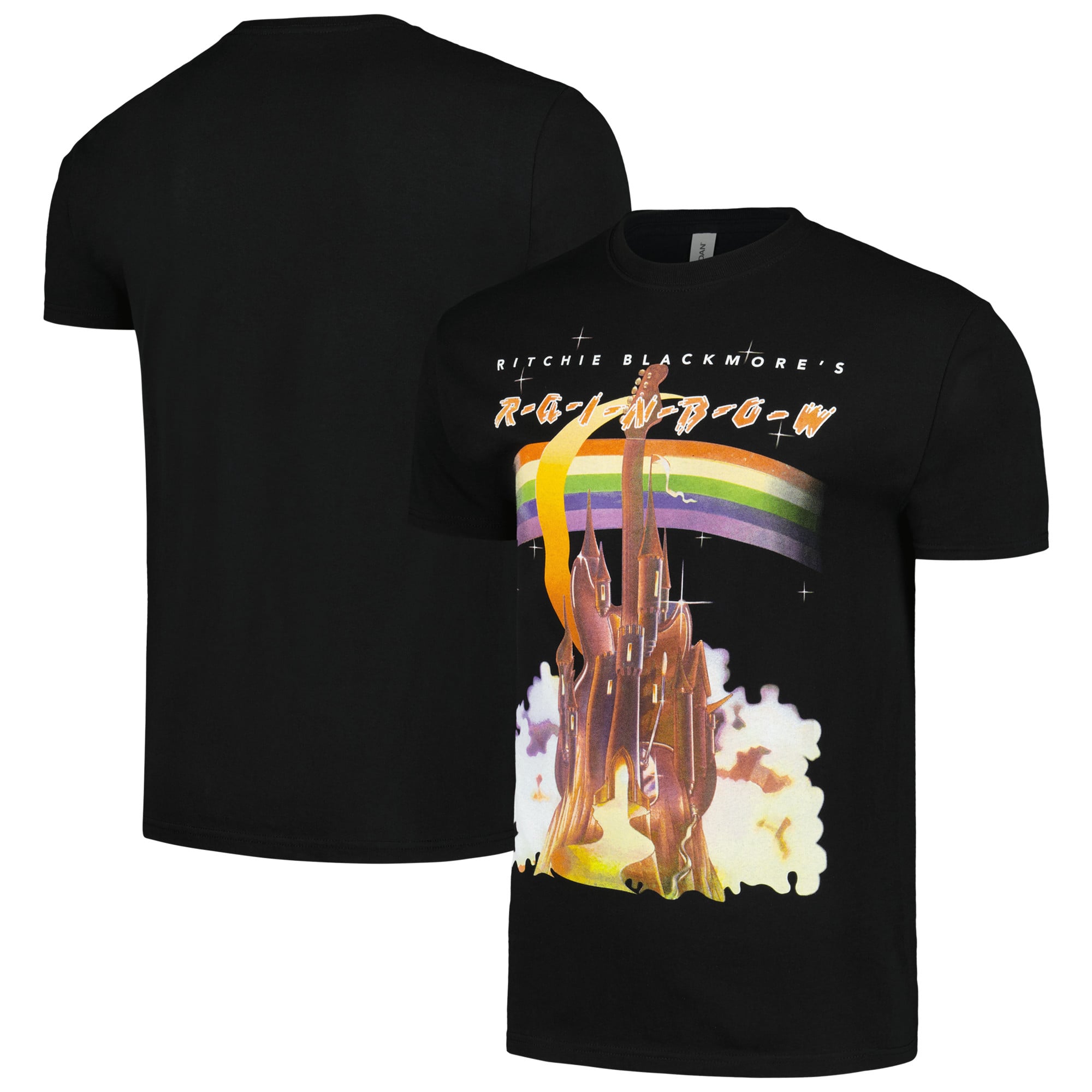Men's  Black Rainbow Castle Graphic T-Shirt