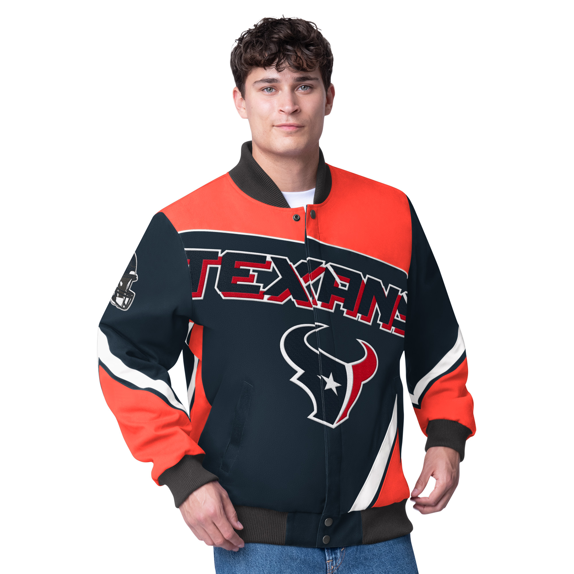Men's G-III Extreme Navy Houston Texans Maximum Racing Full-Snap Jacket