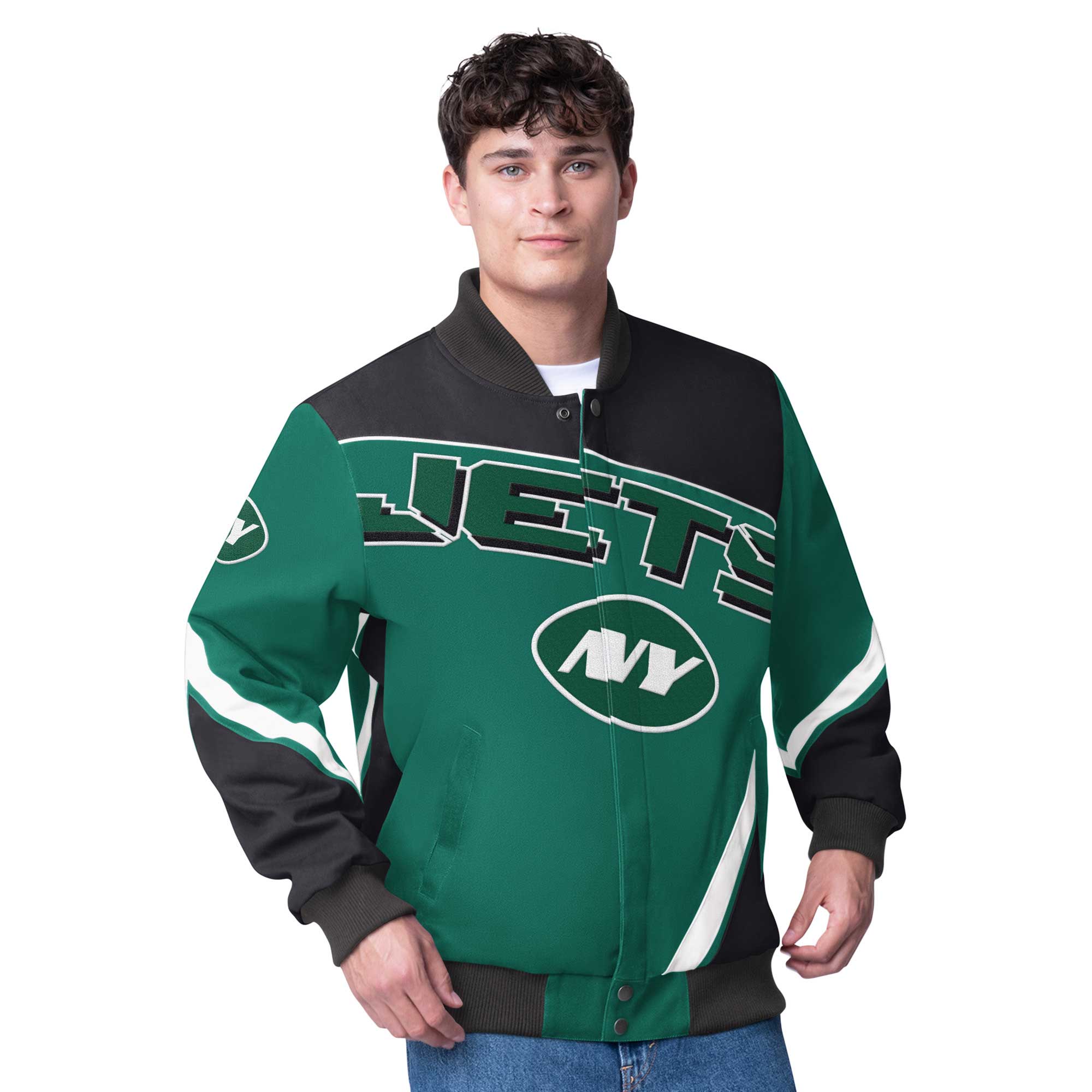 Men's G-III Extreme Green New York Jets Maximum Racing Full-Snap Jacket