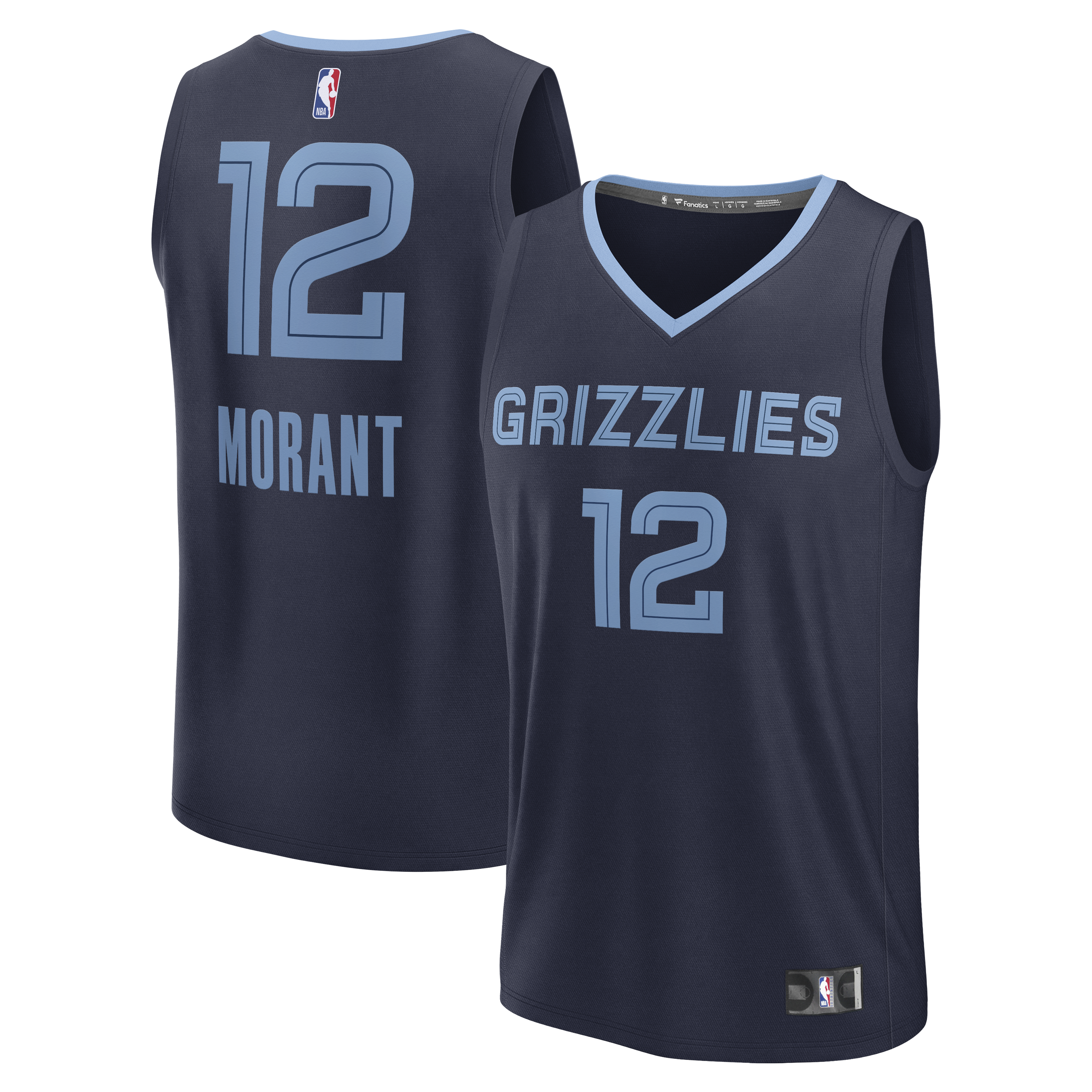 Men's Fanatics Ja Morant Navy Memphis Grizzlies Fast Break Replica Player Jersey - Icon Edition