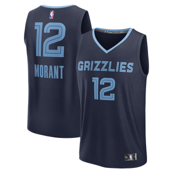 Men's Fanatics Ja Morant Navy Memphis Grizzlies Fast Break Replica Player Jersey - Icon Edition