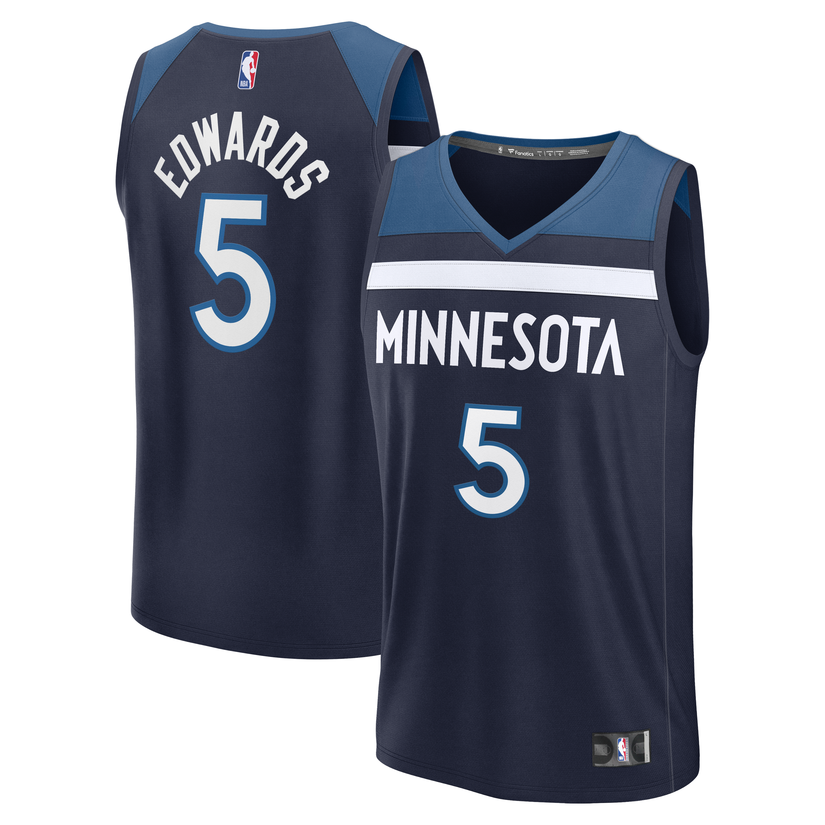 Youth Fanatics Anthony Edwards Navy Minnesota Timberwolves Fast Break Replica Player Jersey - Icon Edition