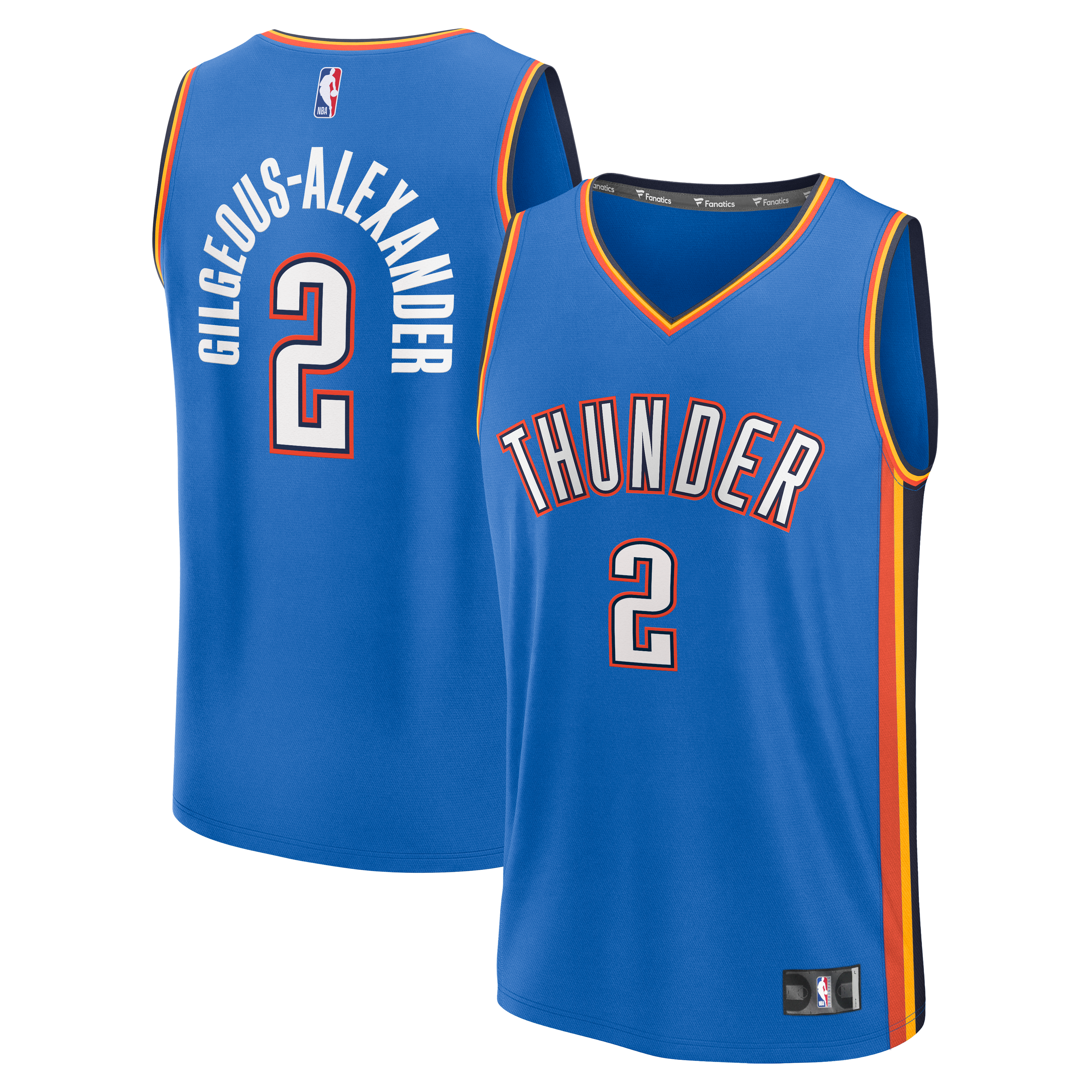 Men's Fanatics Shai Gilgeous-Alexander Blue Oklahoma City Thunder Fast Break Replica Player Jersey - Icon Edition