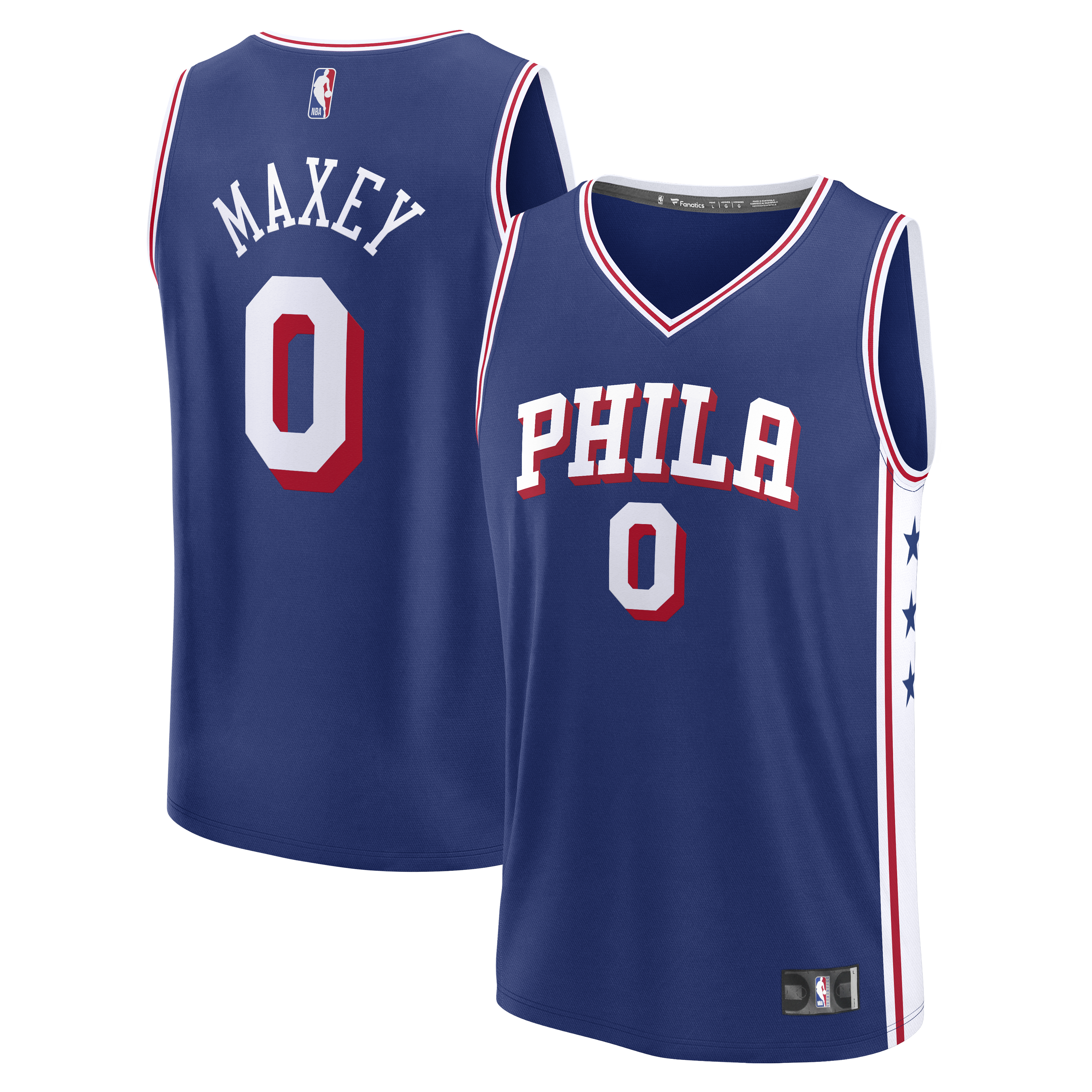 Men's Fanatics Tyrese Maxey Royal Philadelphia 76ers Fast Break Replica Player Jersey - Icon Edition