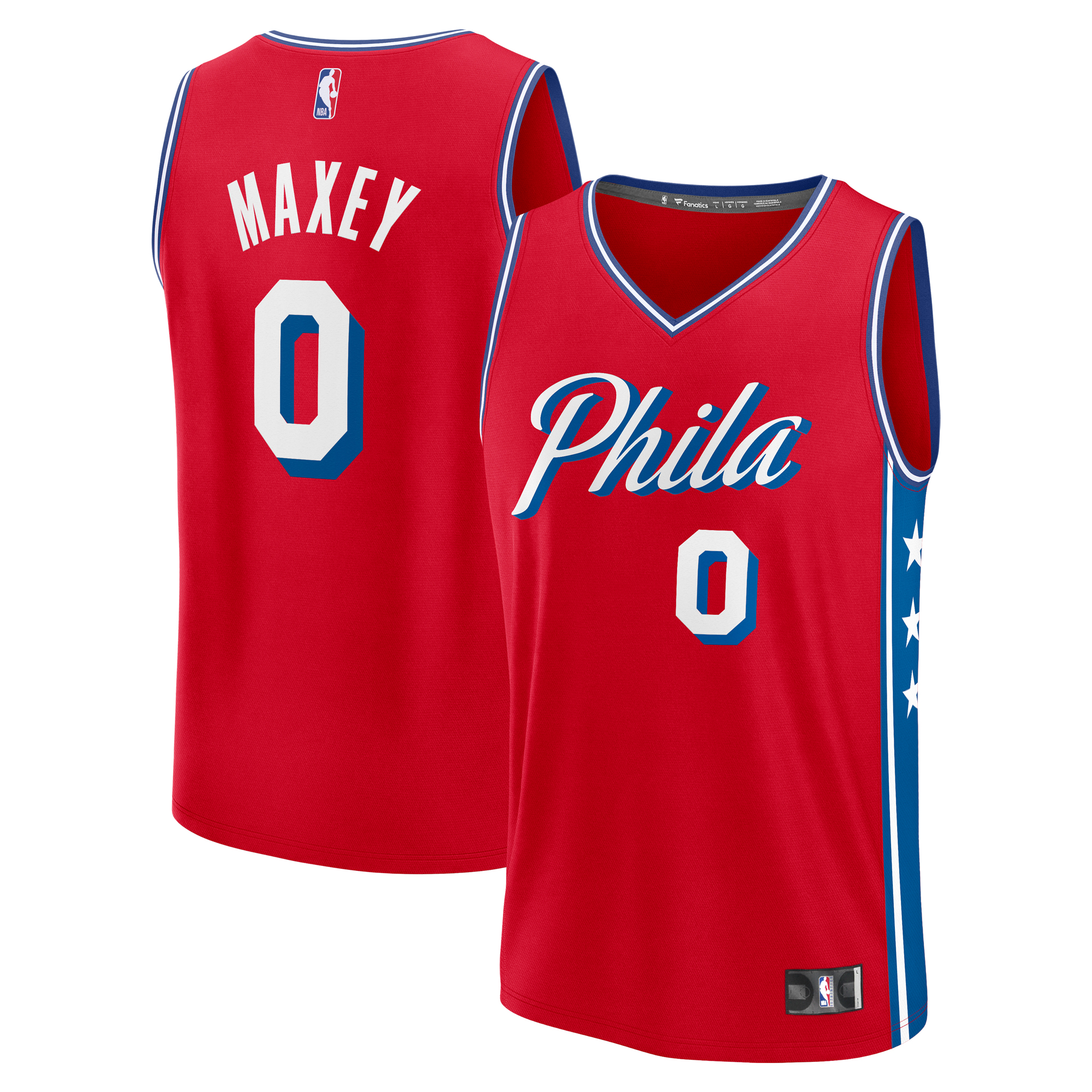 Men's Fanatics Tyrese Maxey Red Philadelphia 76ers Fast Break Replica Player Jersey - Statement Edition