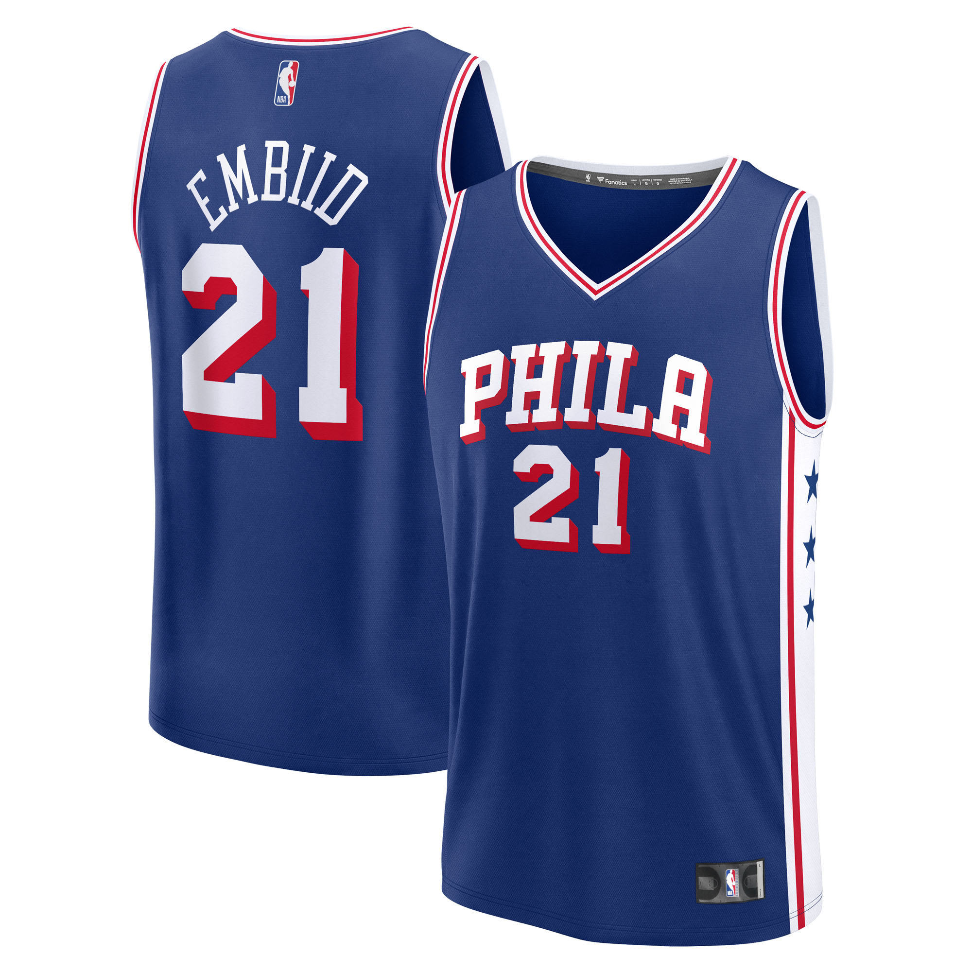 Men's Fanatics Joel Embiid Royal Philadelphia 76ers Fast Break Replica Player Jersey - Icon Edition