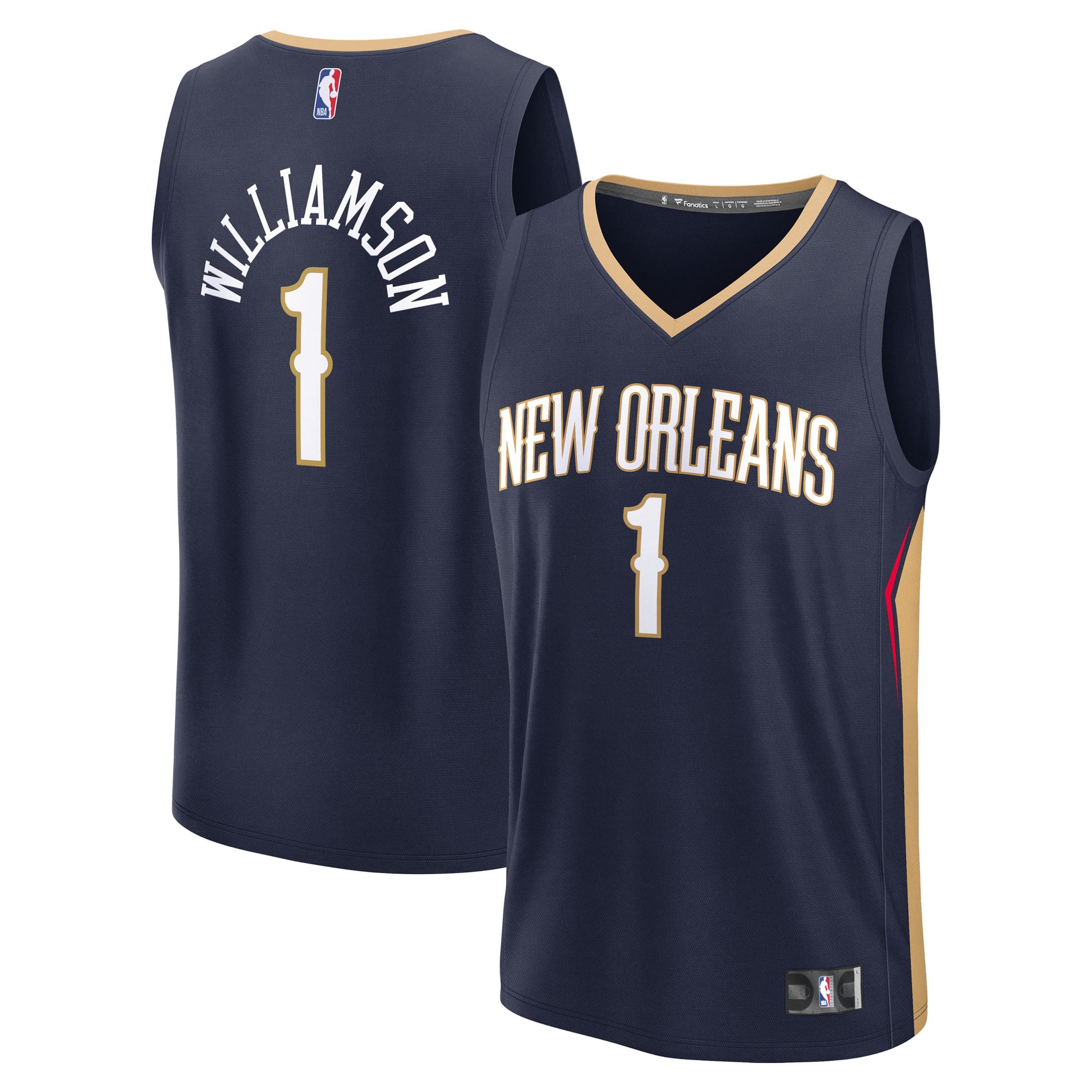 Men's Fanatics Zion Williamson Navy New Orleans Pelicans Fast Break Replica Player Jersey - Icon Edition