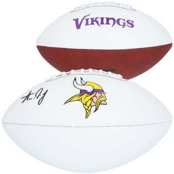 Aaron Jones Minnesota Vikings Autographed Franklin White Panel Football
