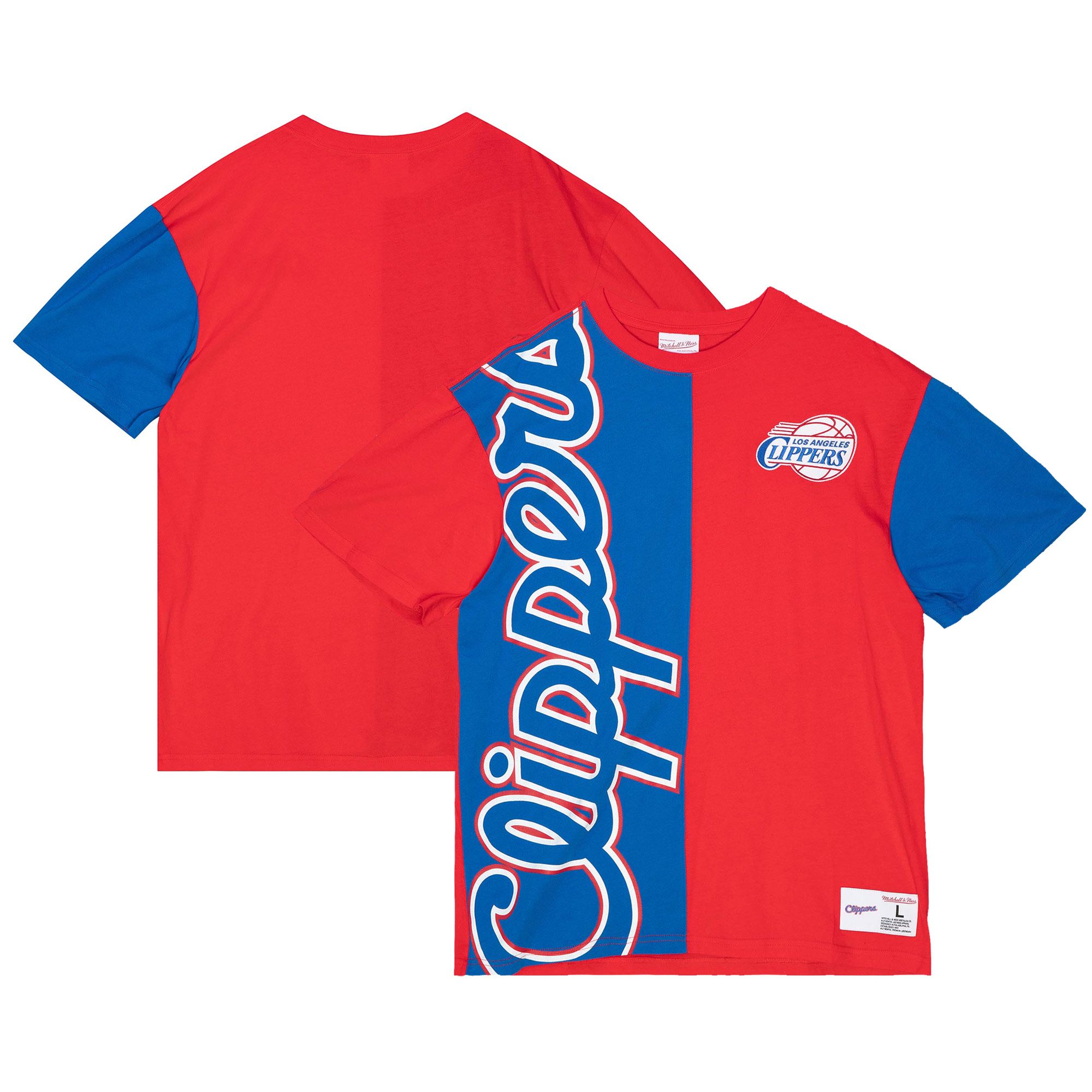 Men's Mitchell & Ness Royal/Red LA Clippers Play By Play 2.0 T-Shirt