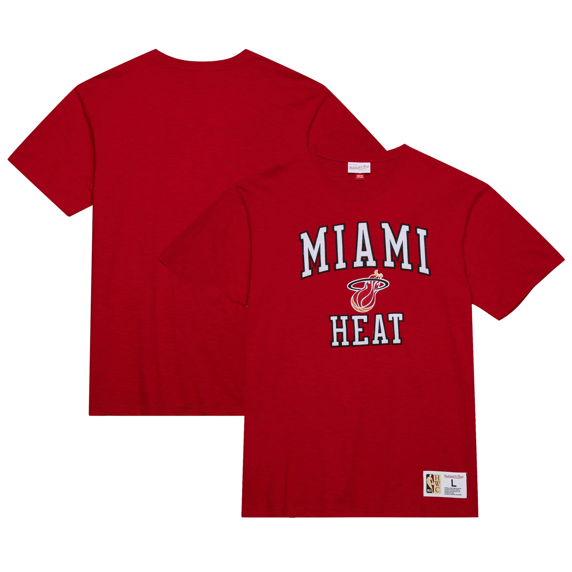 Men's Mitchell & Ness Scarlet Miami Heat Hardwood Classics Legendary Slub T-Shirt