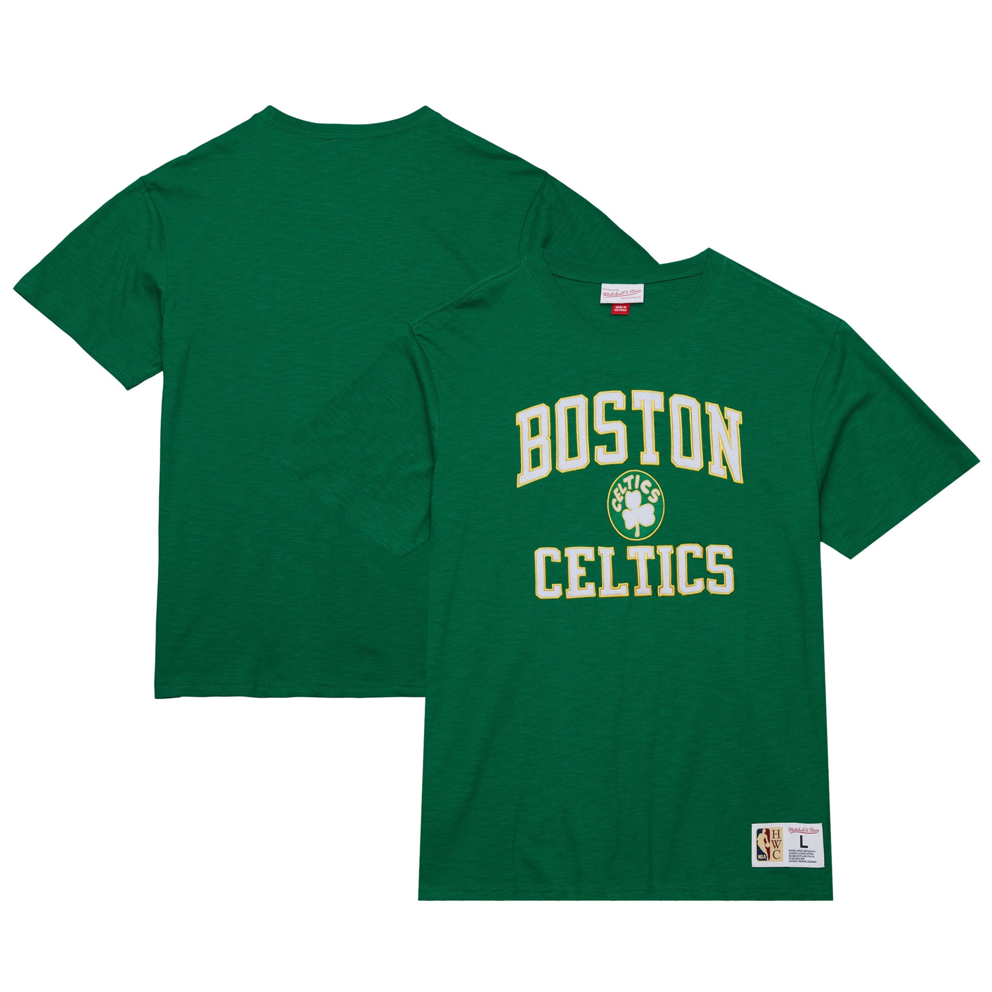 Men's Mitchell & Ness  Kelly Green Boston Celtics Hardwood Classics Legendary Slub T-Shirt