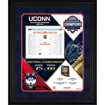 UConn Huskies 2024 NCAA Men's Basketball National Champions Framed 20" x 24" Bracket Collage