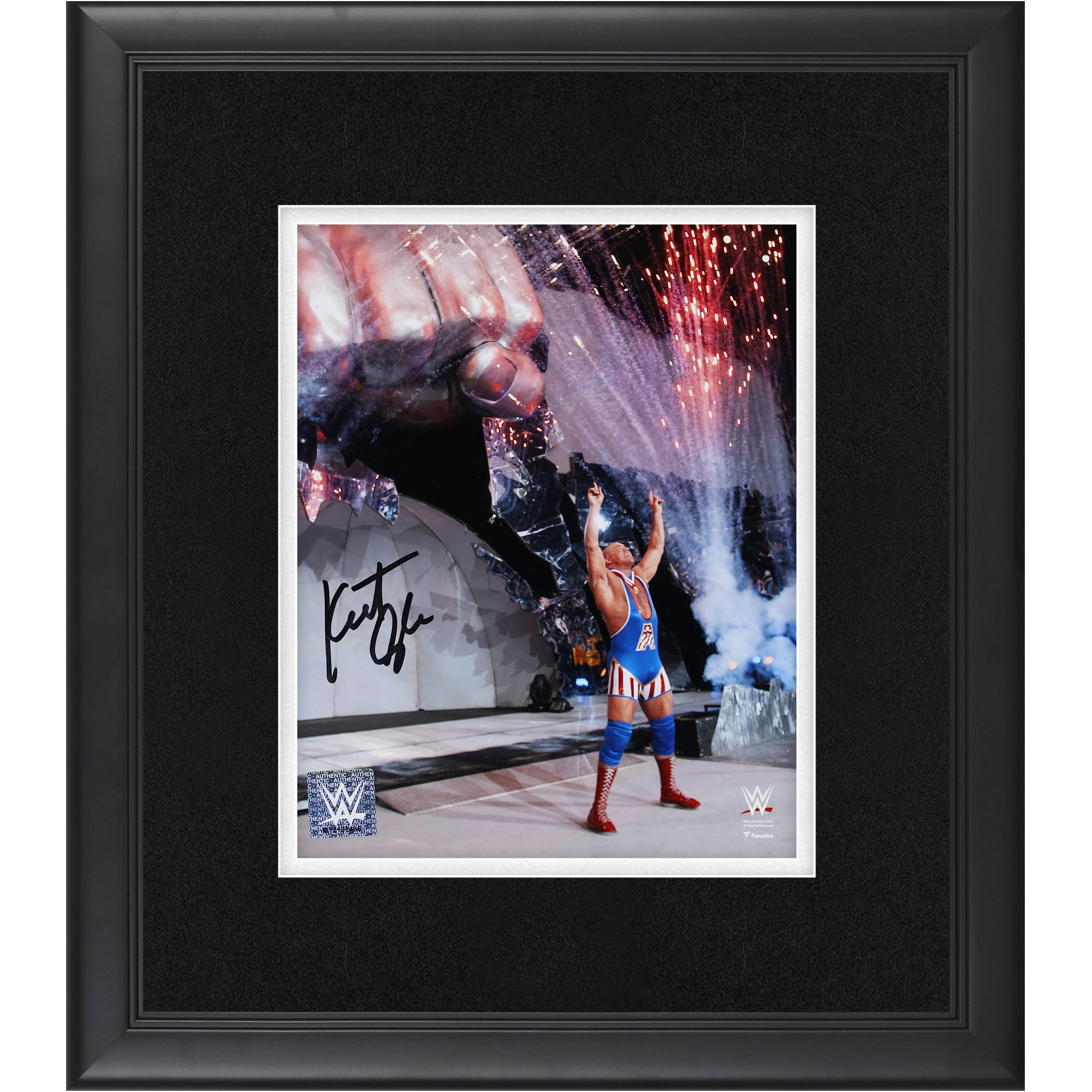 Kurt Angle WWE Autographed Framed 8" x 10" Entrance Photograph