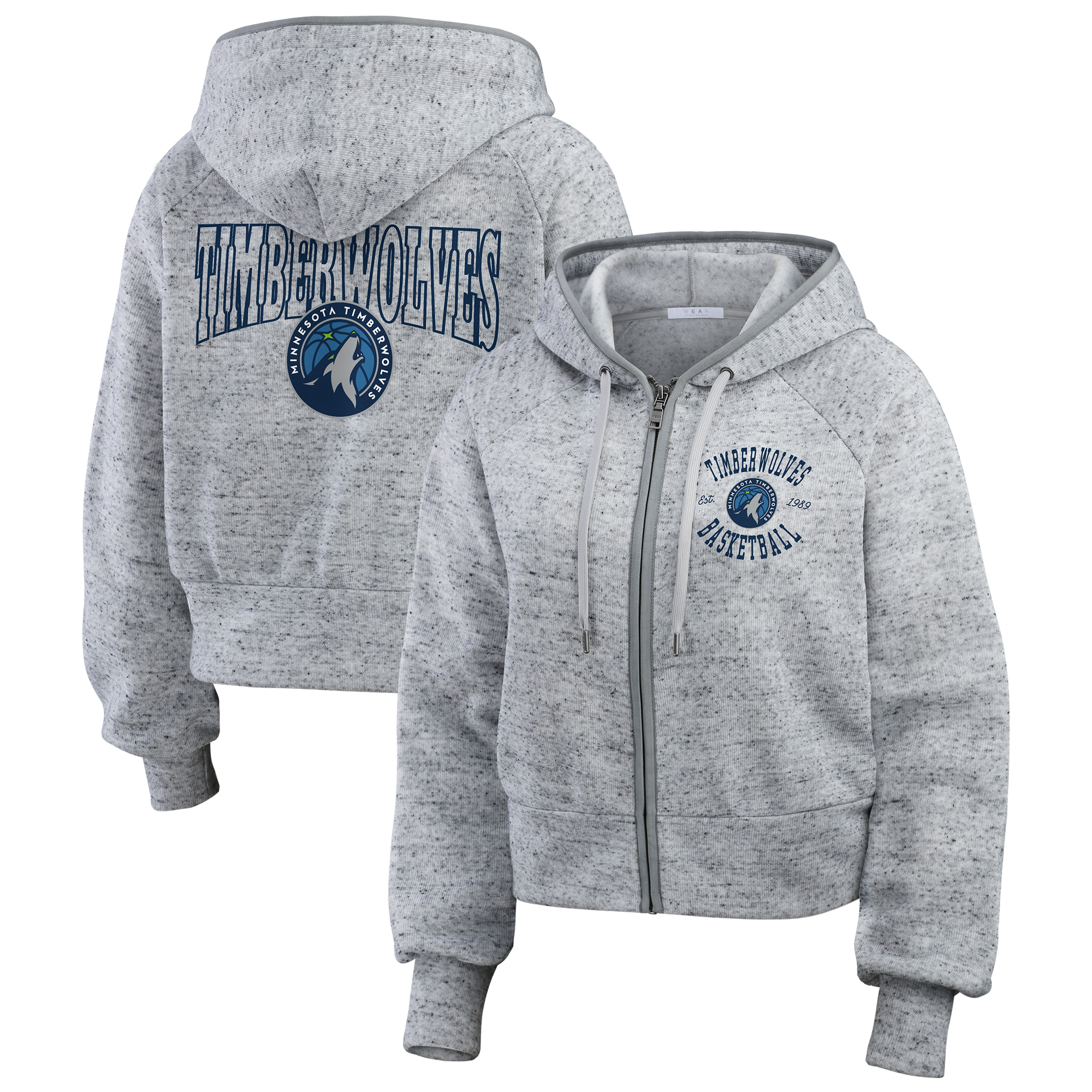 Women’s WEAR by Erin Andrews Heather Gray Minnesota Timberwolves Speckled Radiator Full-Zip Hoodie Women’s WEAR by Erin Andrews Heather Gray Minnesota Timberwolves Speckled Radiator Full-Zip Hoodie
