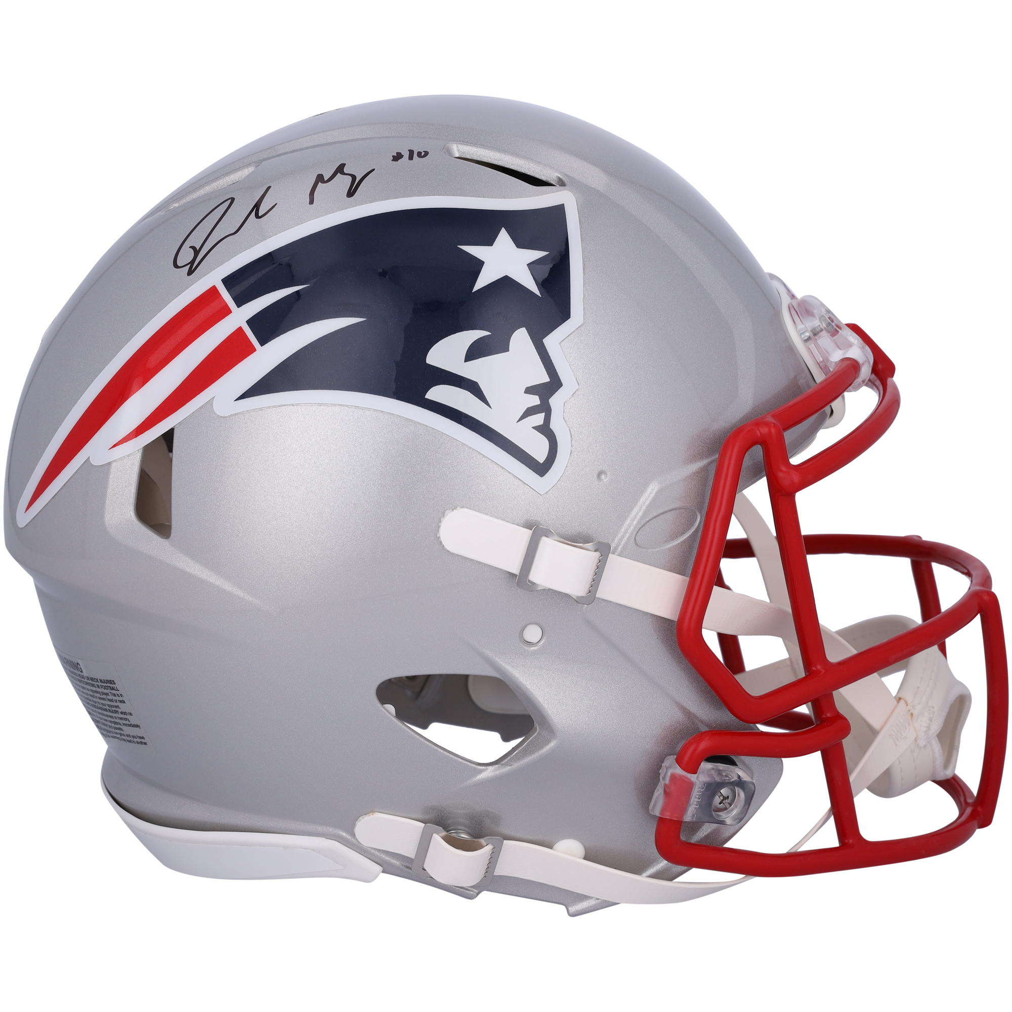 Drake Maye New England Patriots Autographed Riddell Speed Authentic Helmet