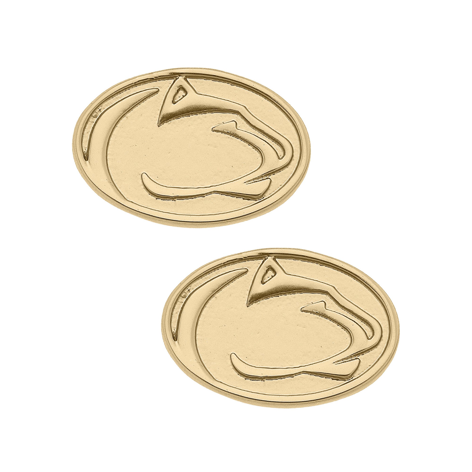 Women' CANVAS Style Penn State Nittany Lions 24K Gold Plated Stud Earrings