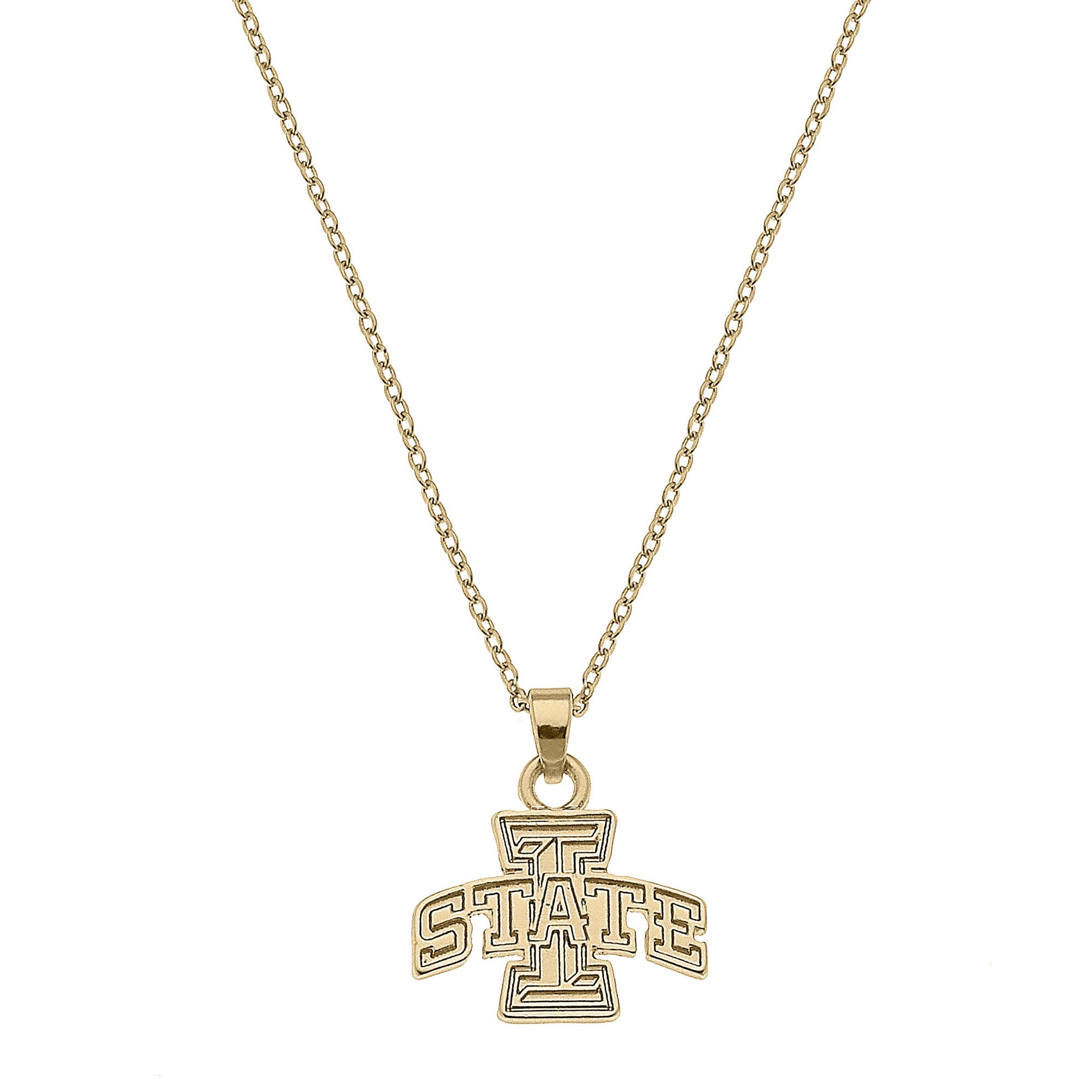 Women's CANVAS Style Iowa State Cyclones Gold Plated Pendant Necklace
