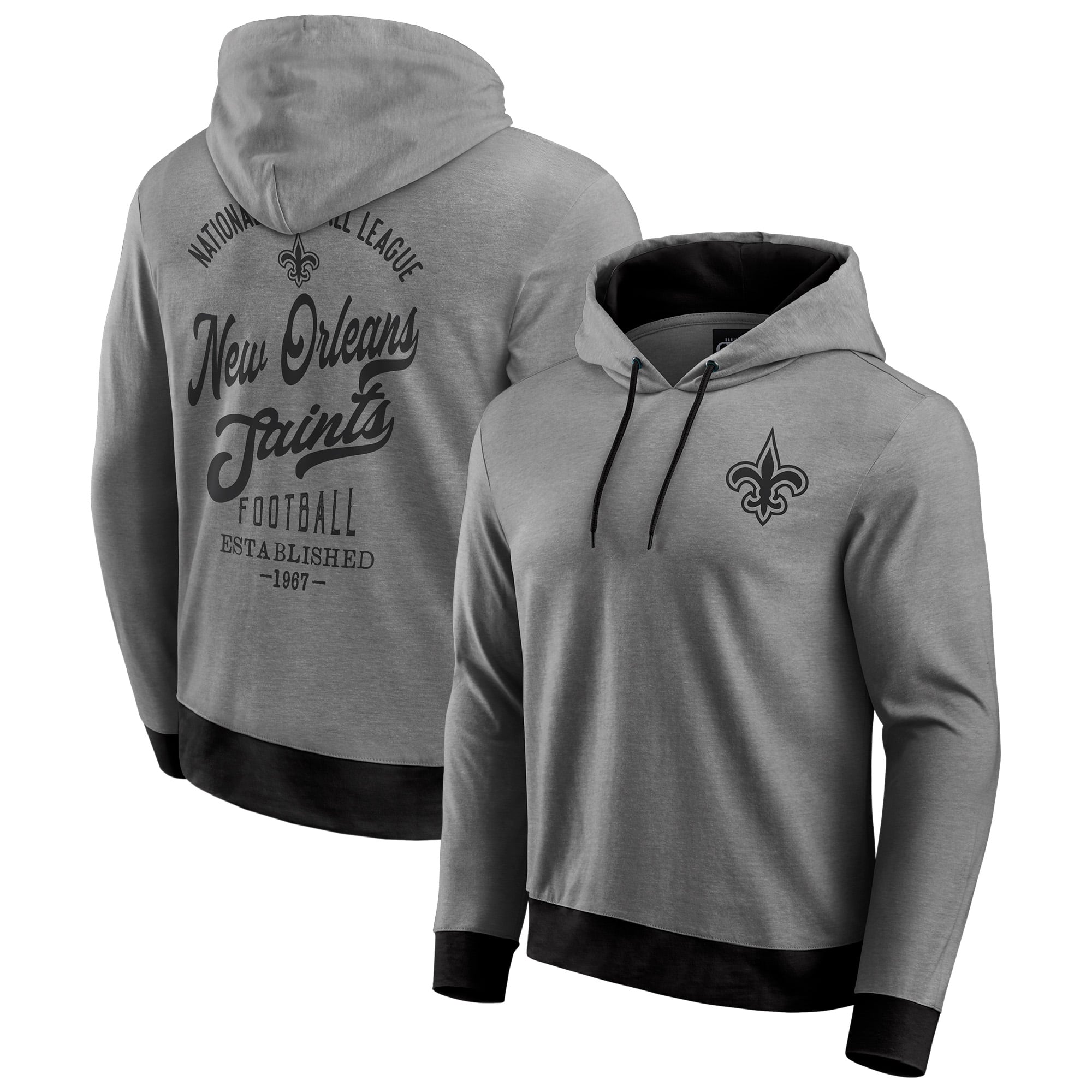 Sweat à capuche en tricot ton sur ton pour homme de la collection Darius Rucker de Fanatics, noir, New Orleans Saints