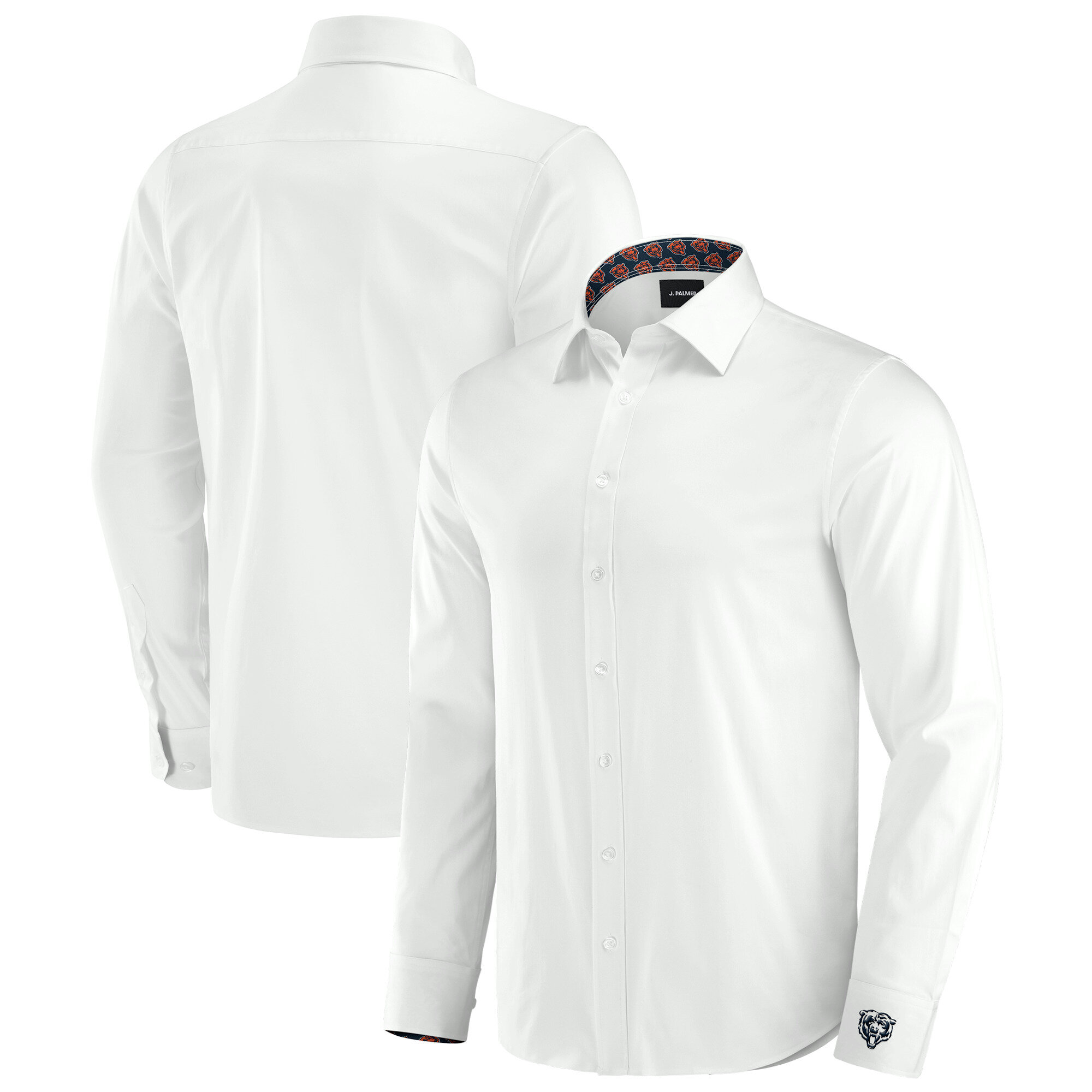 Men's J. Palmer White Chicago Bears Man-In-Motion Long Sleeve Button-Up Dress Shirt