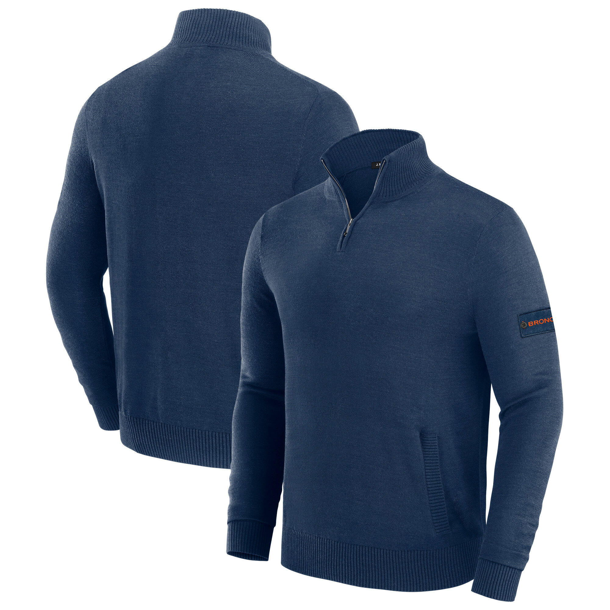 Men's J. Palmer Navy Denver Broncos Franchise Quarter-Zip Sweater