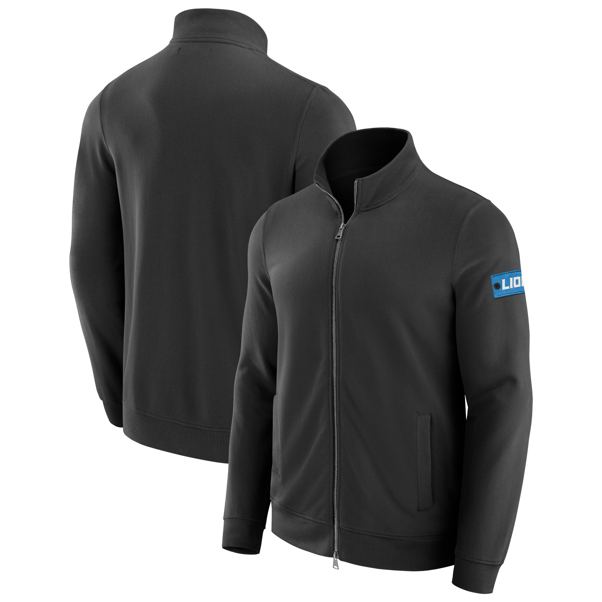 Men's J. Palmer Black Detroit Lions QB1 Full-Zip Sweatshirt