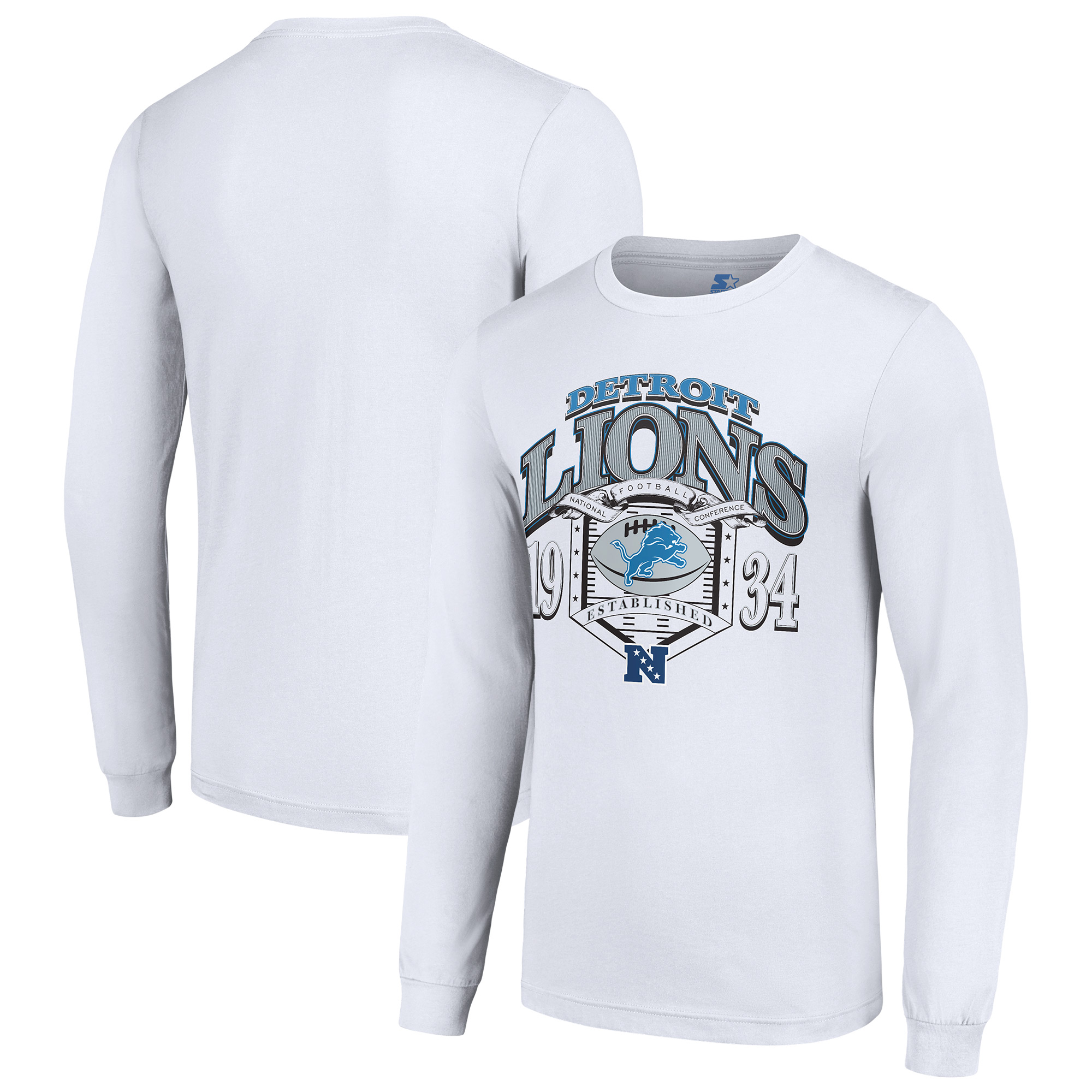 Men’s Starter White Detroit Lions Retro Long Sleeve Graphic T-Shirt Men’s Starter White Detroit Lions Retro Long Sleeve Graphic T-Shirt
