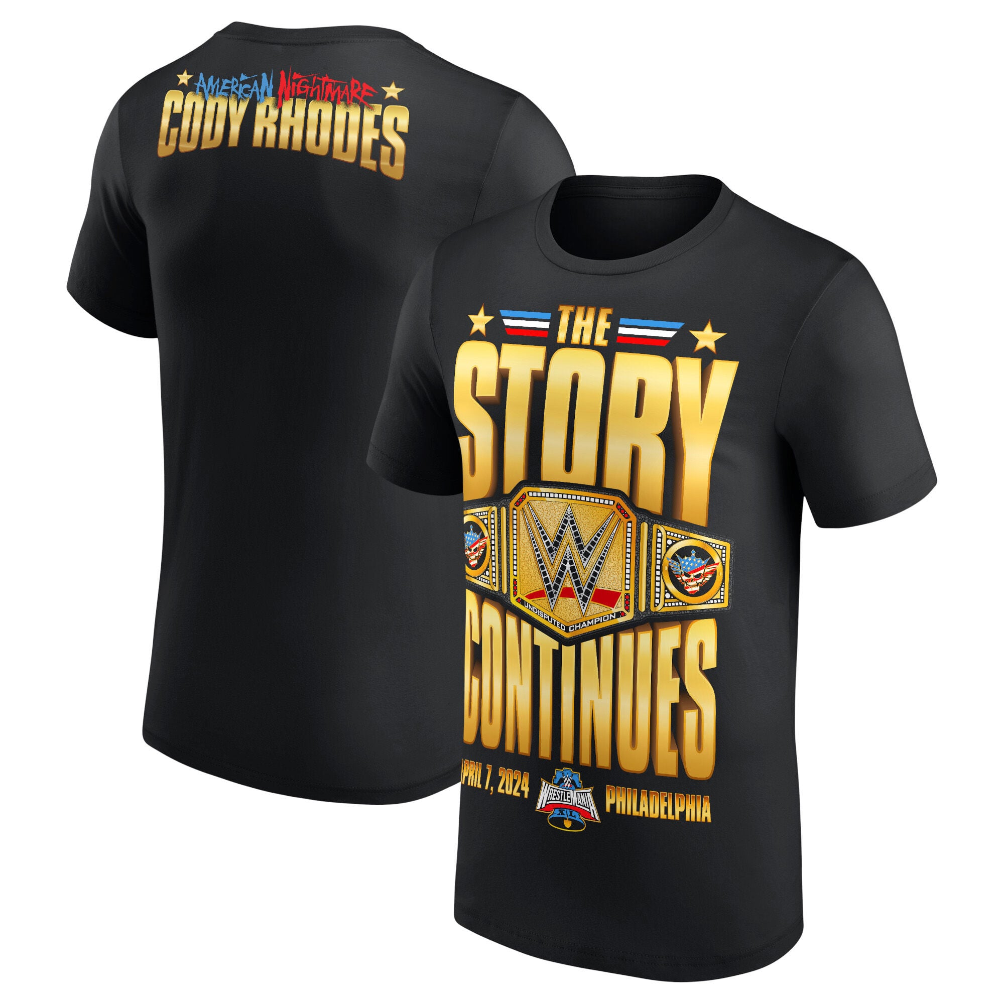 T-Shirt WWE Cody Rhodes The Story Continues - Noir - Homme