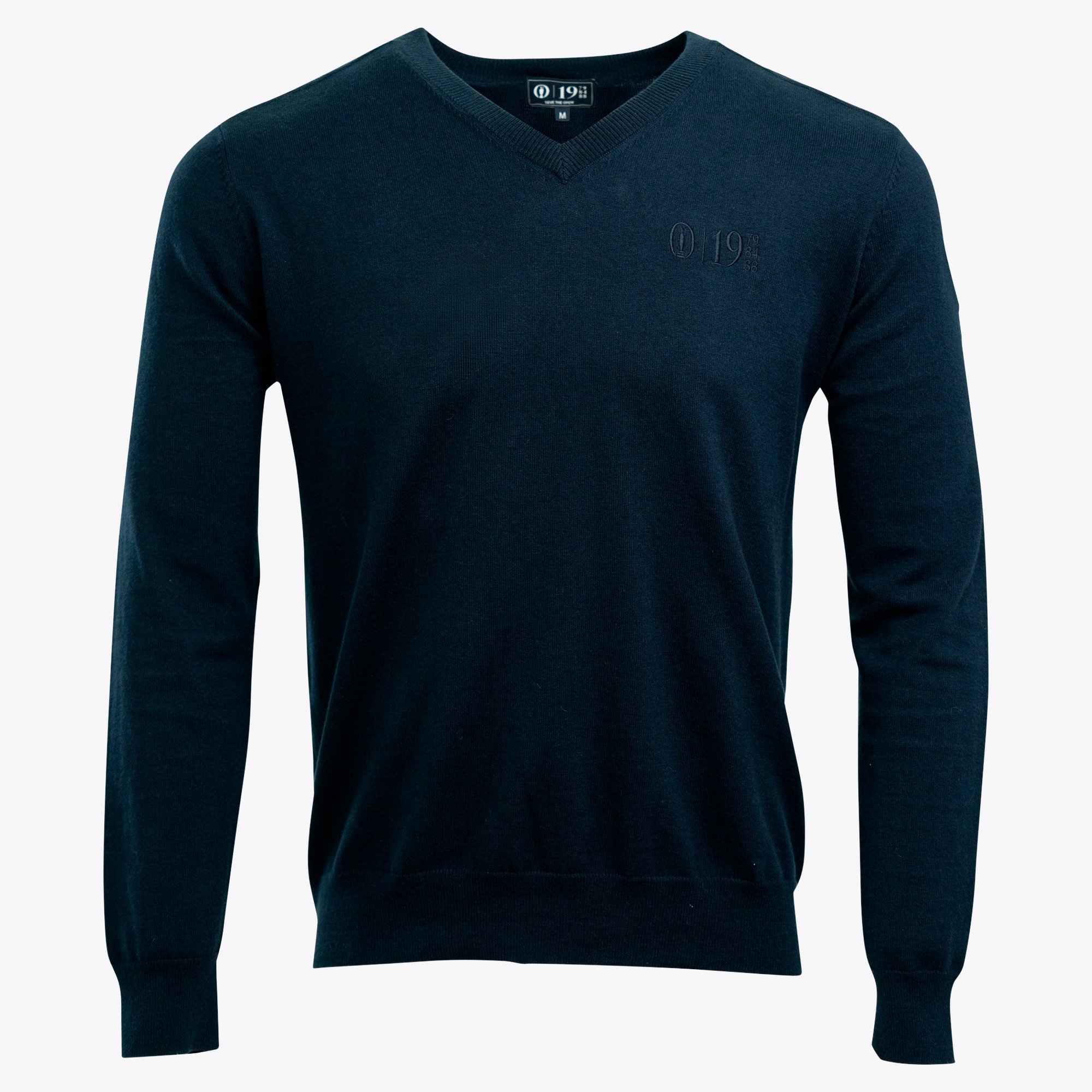 Il maglione con scollo a V lavorato a maglia Open Seve - Blu scuro