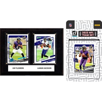 Baltimore Ravens 6" x 8" Player Plaque & 2023 Team Trading Card Set