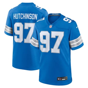 Detroit Lions Nike Home Game Jersey - Blue - Aidan Hutchinson - Mens
