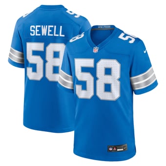 Detroit Lions Nike Home Game Jersey - Blue - Penei Sewell - Mens