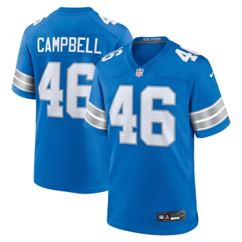 Detroit Lions Nike Home Game Jersey - Blue - Jack Campbell - Mens