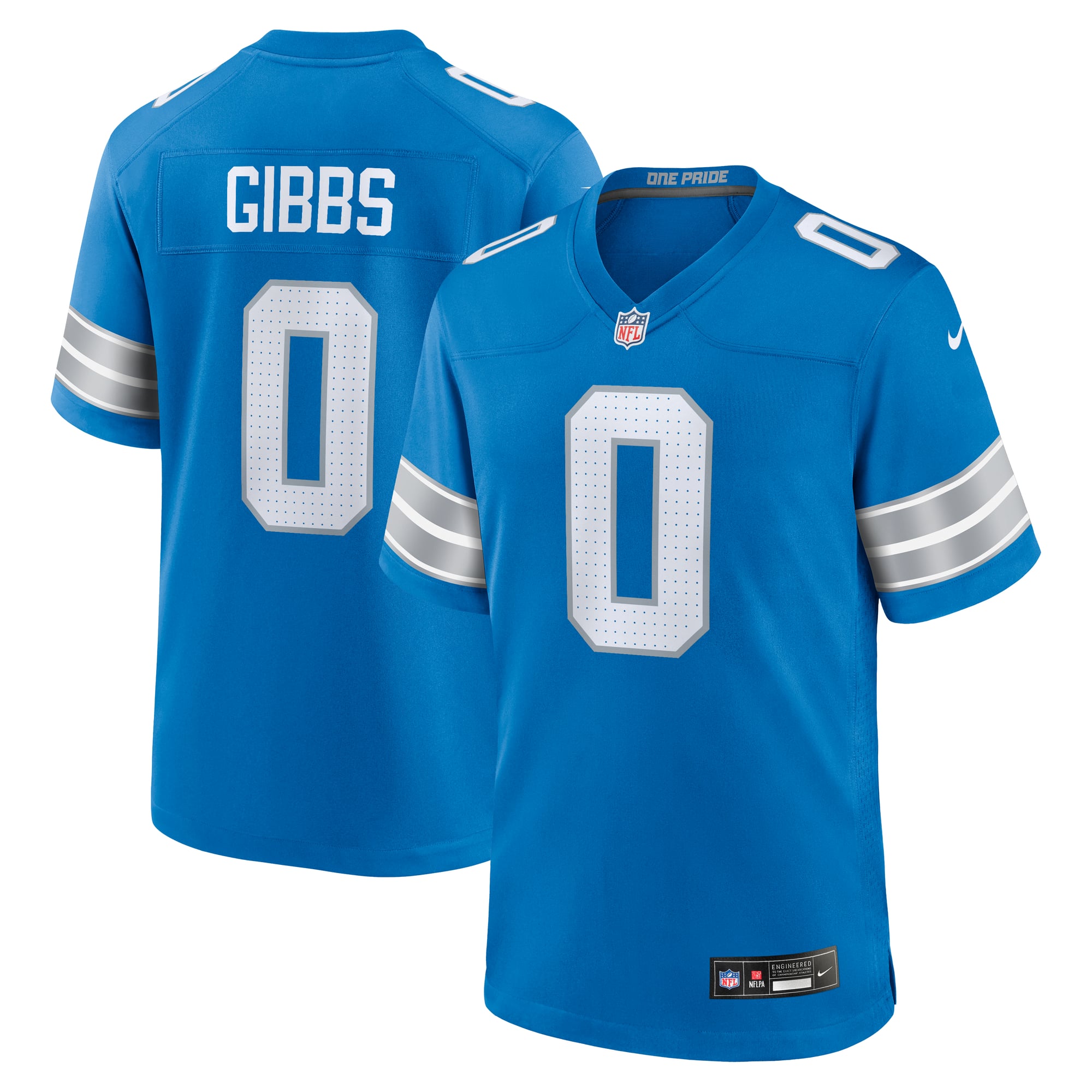 Camiseta Nike Game de la 1ª equipación del Detroit Lions - Azul - Jahmyr Gibbs - Hombre