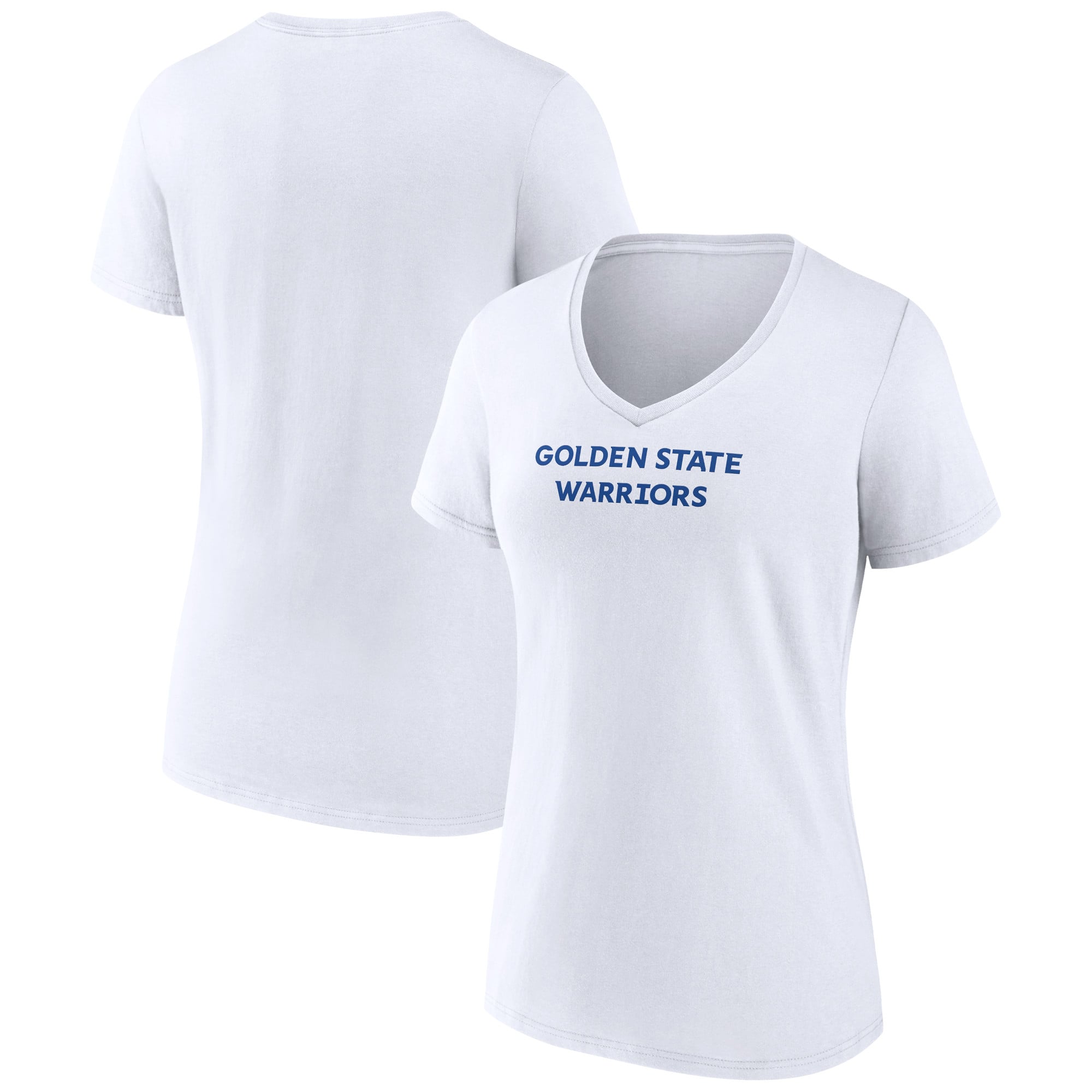 Women's White Golden State Warriors Wordmark Home V-Neck T-Shirt