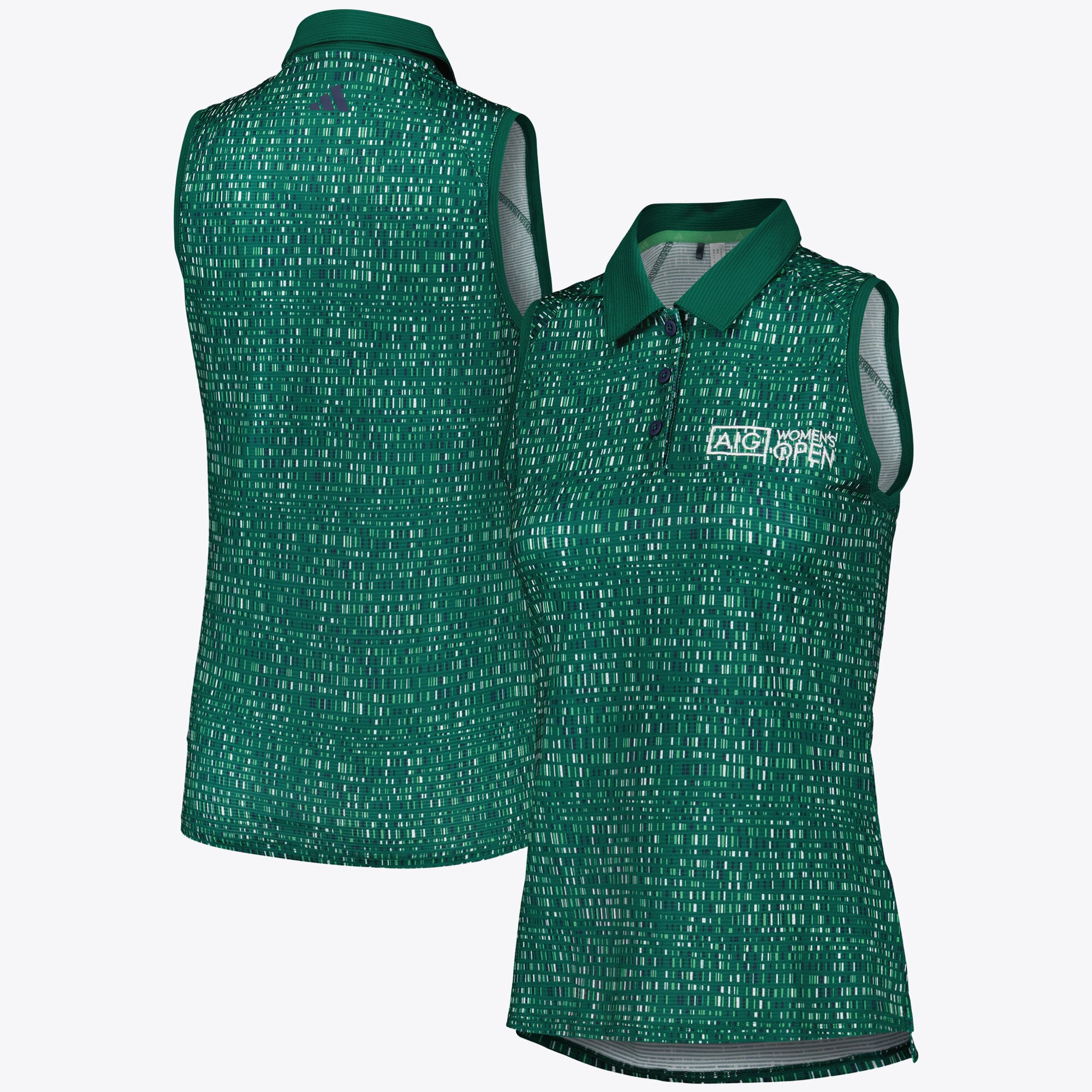 Polo senza maniche Adidas Open da donna AIG - Verde - Donna